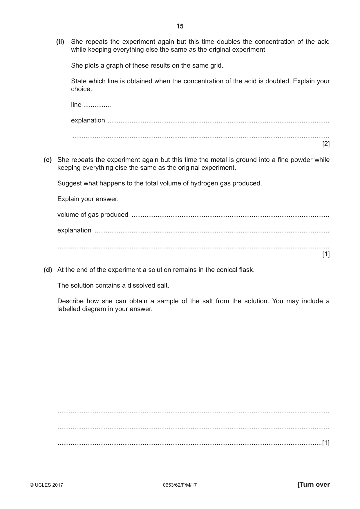 Cambridge IGCSE Science - Combined 0653 2017 Feb/March Paper 6 · Variant 2 question paper, page 15 of 20