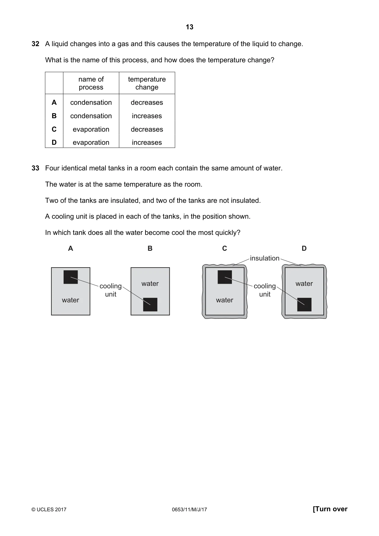 Cambridge IGCSE Science - Combined 0653 2017 May/June Paper 1 · Variant 1 question paper, page 13 of 20