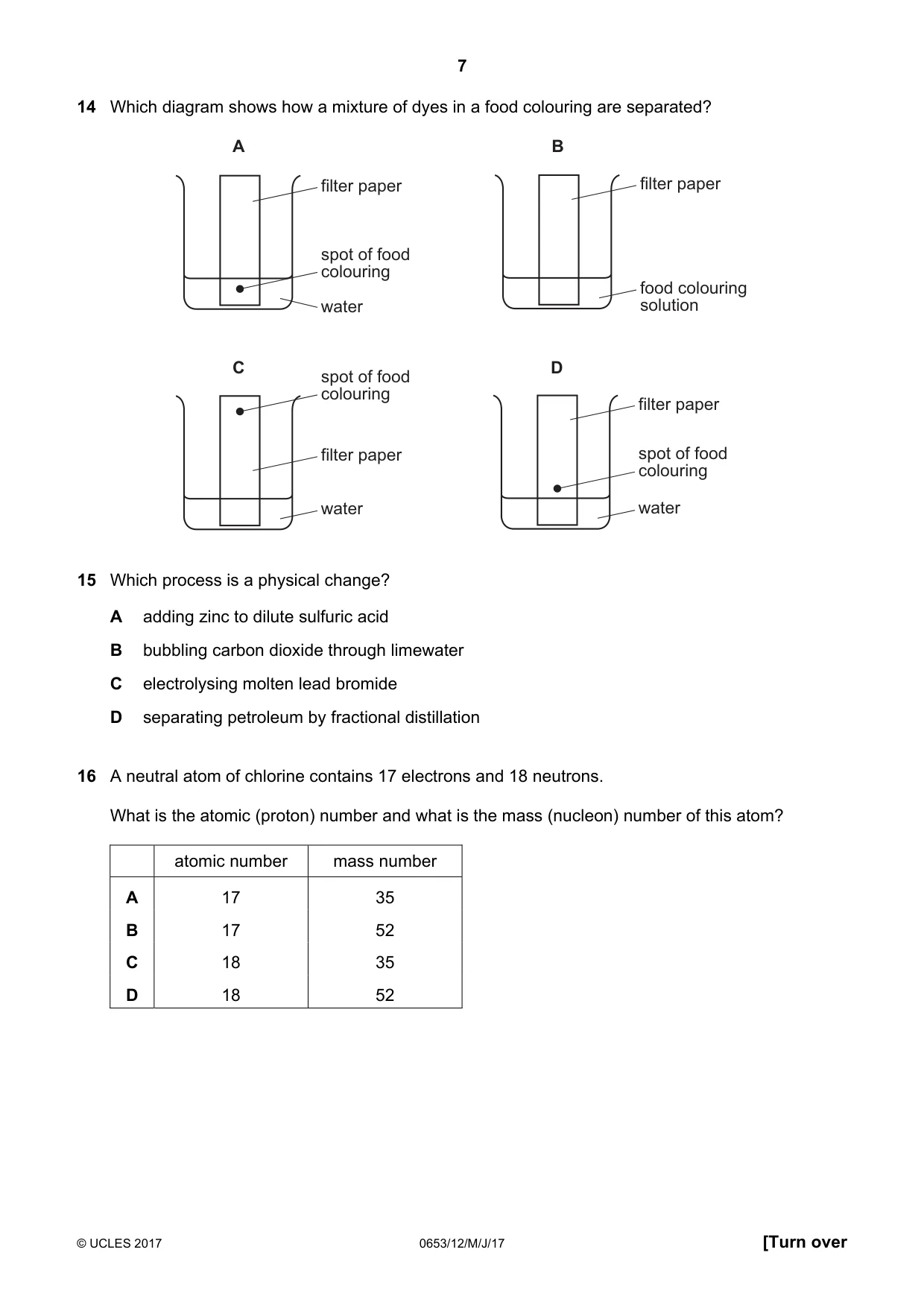 Cambridge IGCSE Science - Combined 0653 2017 May/June Paper 1 · Variant 2 question paper, page 7 of 20