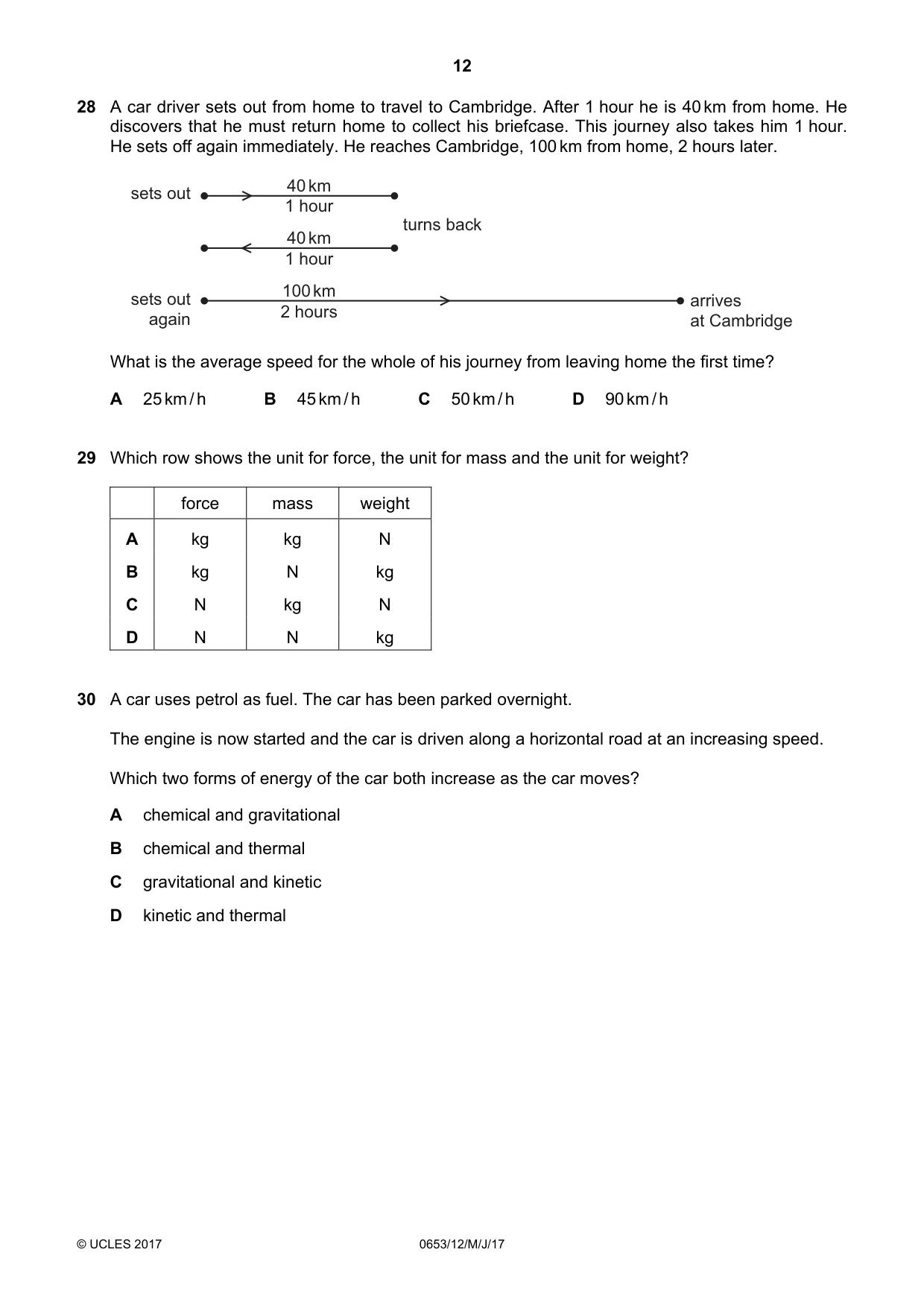 Cambridge IGCSE Science - Combined 0653 2017 May/June Paper 1 · Variant 2 question paper, page 12 of 20