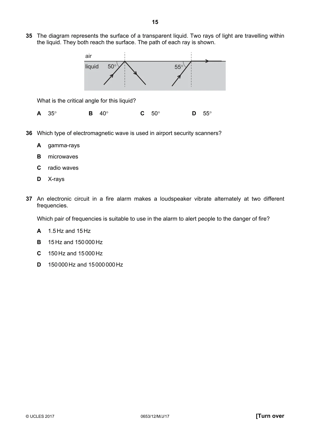 Cambridge IGCSE Science - Combined 0653 2017 May/June Paper 1 · Variant 2 question paper, page 15 of 20