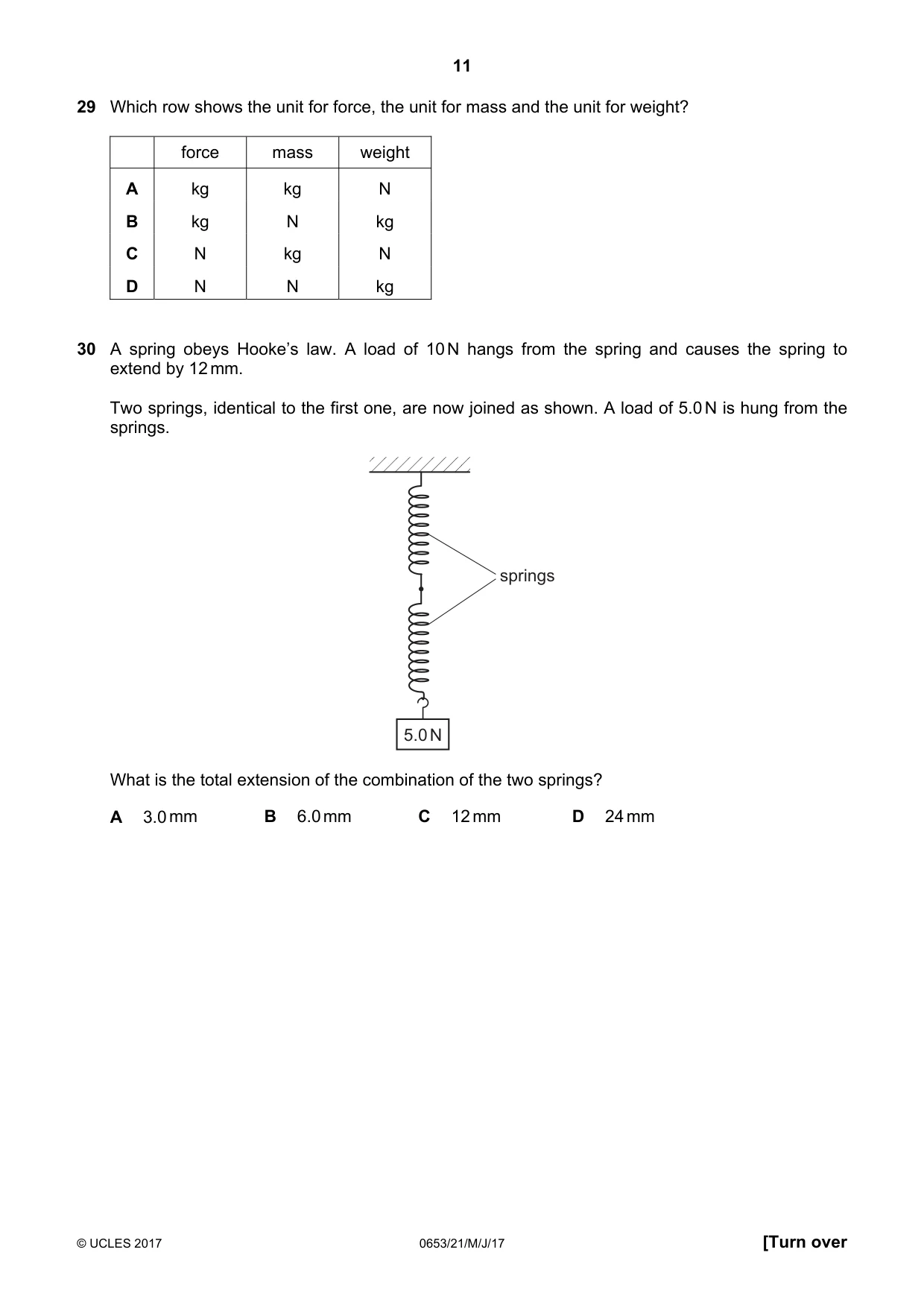 Cambridge IGCSE Science - Combined 0653 2017 May/June Paper 2 · Variant 1 question paper, page 11 of 20