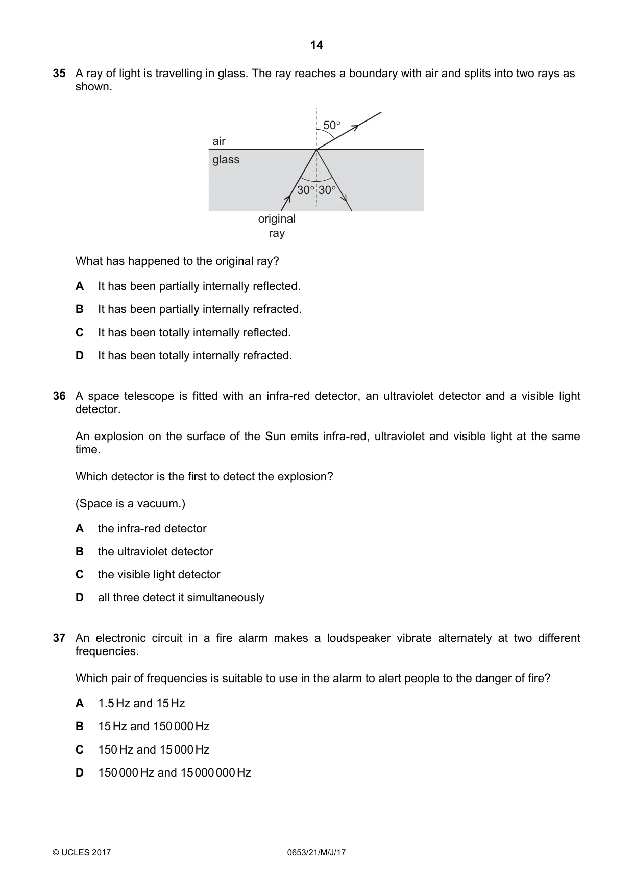 Cambridge IGCSE Science - Combined 0653 2017 May/June Paper 2 · Variant 1 question paper, page 14 of 20