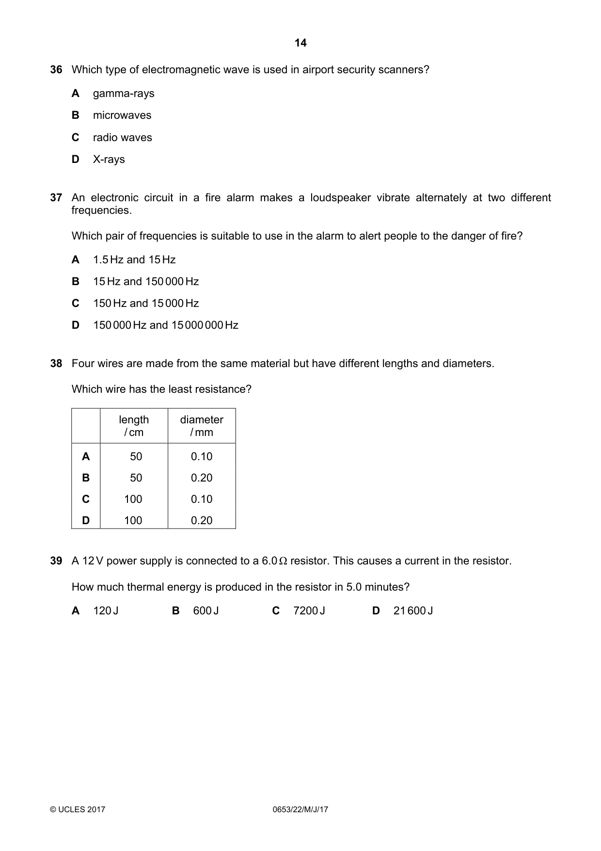 Cambridge IGCSE Science - Combined 0653 2017 May/June Paper 2 · Variant 2 question paper, page 14 of 16