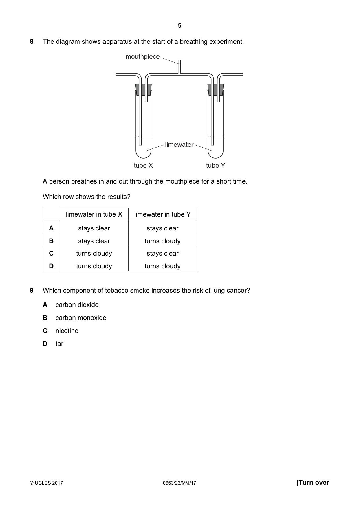 Cambridge IGCSE Science - Combined 0653 2017 May/June Paper 2 · Variant 3 question paper, page 5 of 16