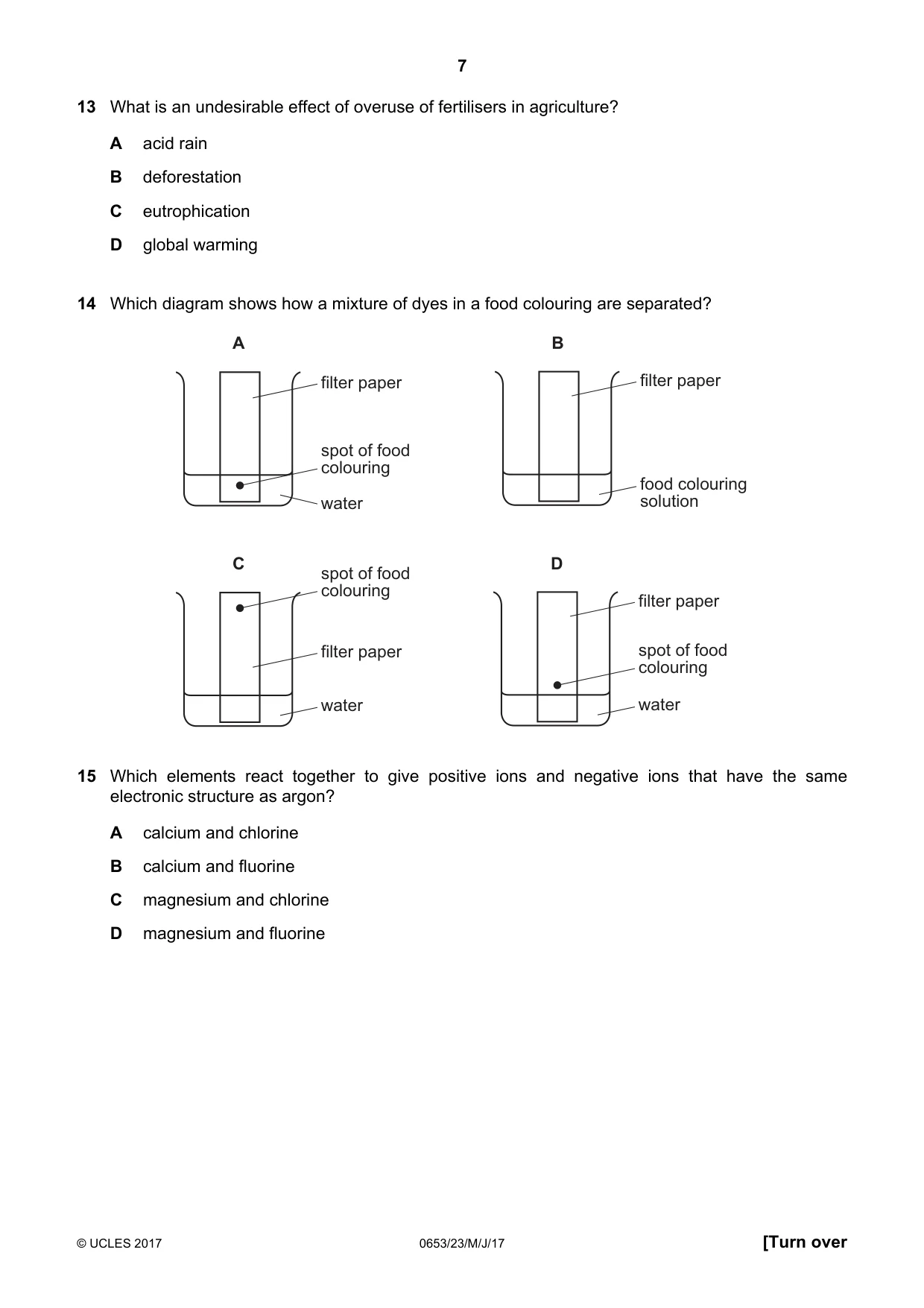 Cambridge IGCSE Science - Combined 0653 2017 May/June Paper 2 · Variant 3 question paper, page 7 of 16
