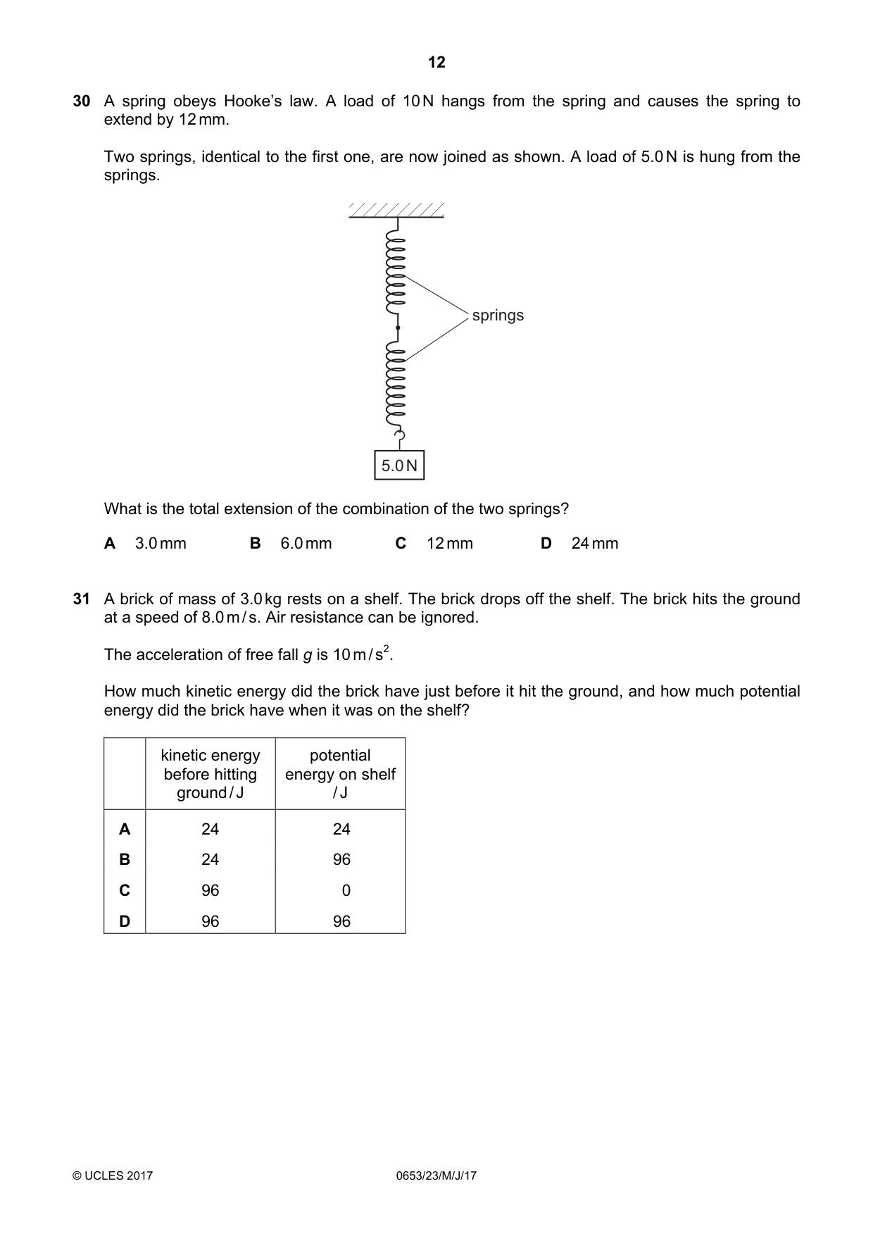 Cambridge IGCSE Science - Combined 0653 2017 May/June Paper 2 · Variant 3 question paper, page 12 of 16