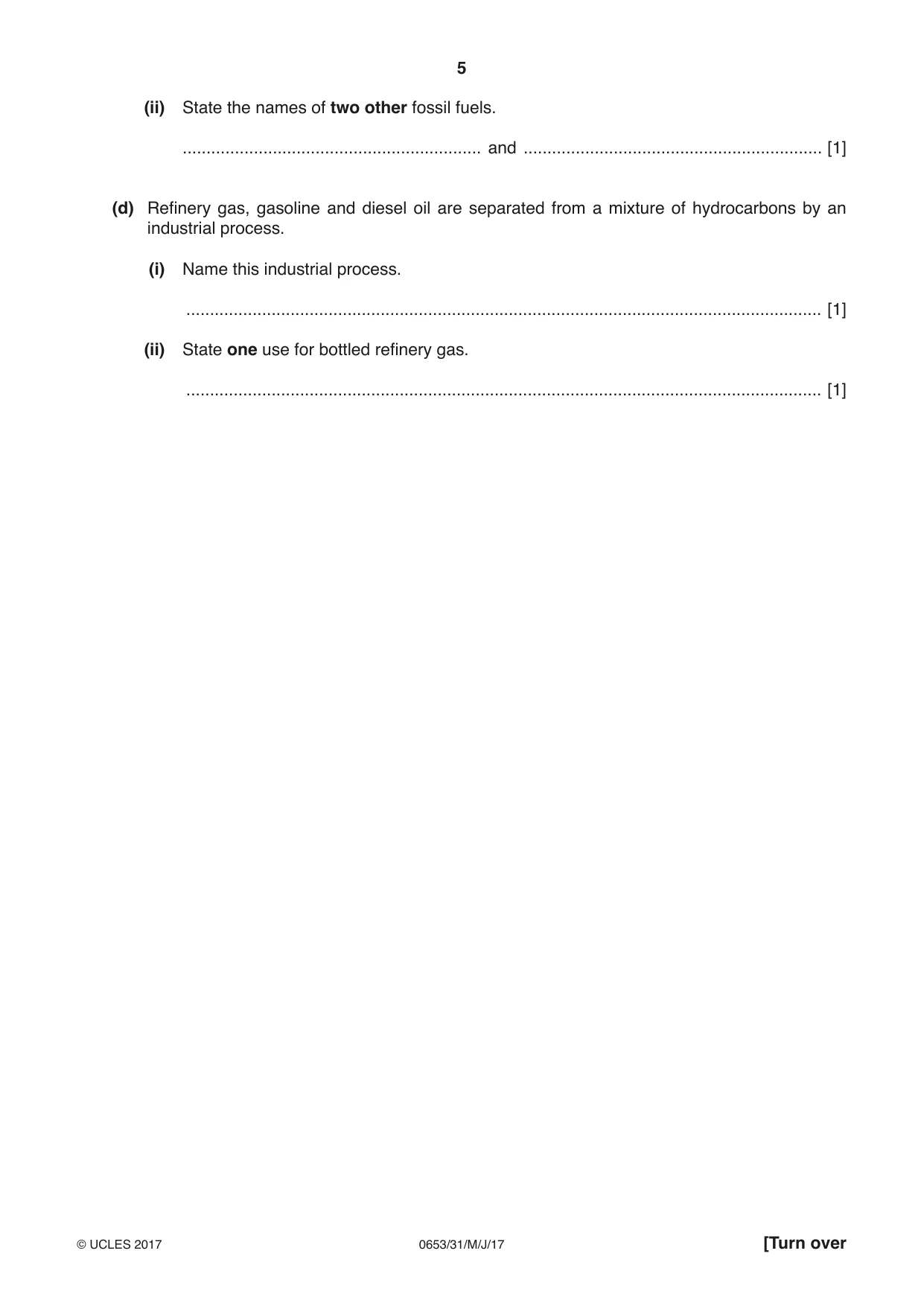 Cambridge IGCSE Science - Combined 0653 2017 May/June Paper 3 · Variant 1 question paper, page 5 of 20