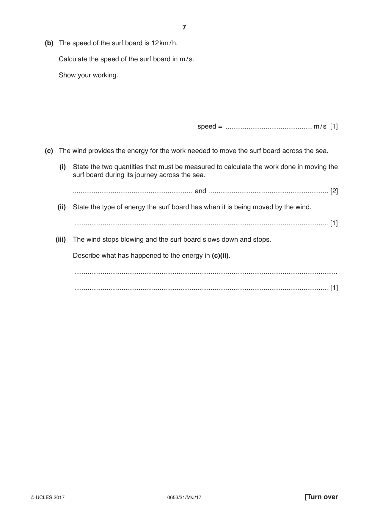 Cambridge IGCSE Science - Combined 0653 2017 May/June Paper 3 · Variant 1 question paper, page 7 of 20