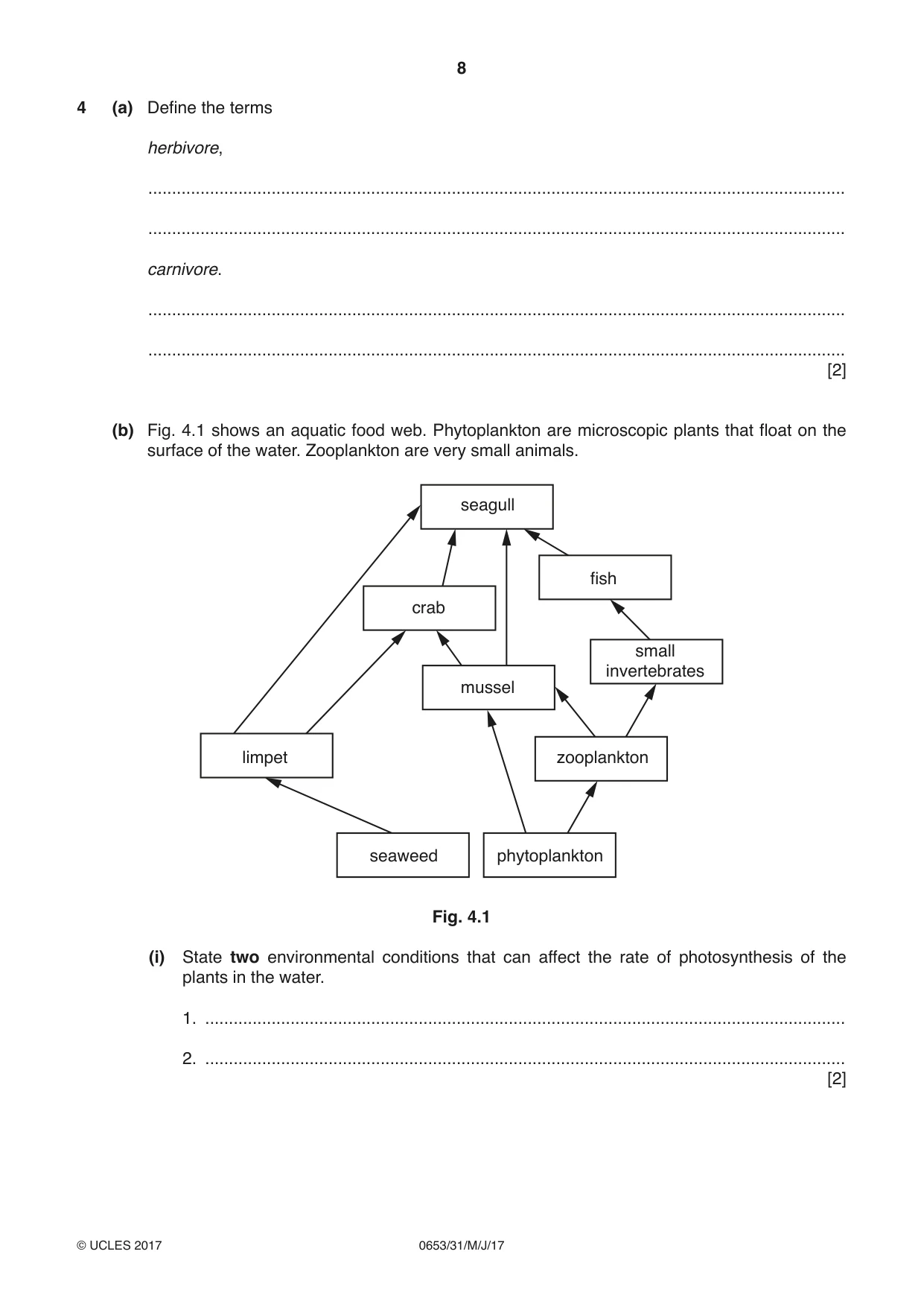 Cambridge IGCSE Science - Combined 0653 2017 May/June Paper 3 · Variant 1 question paper, page 8 of 20