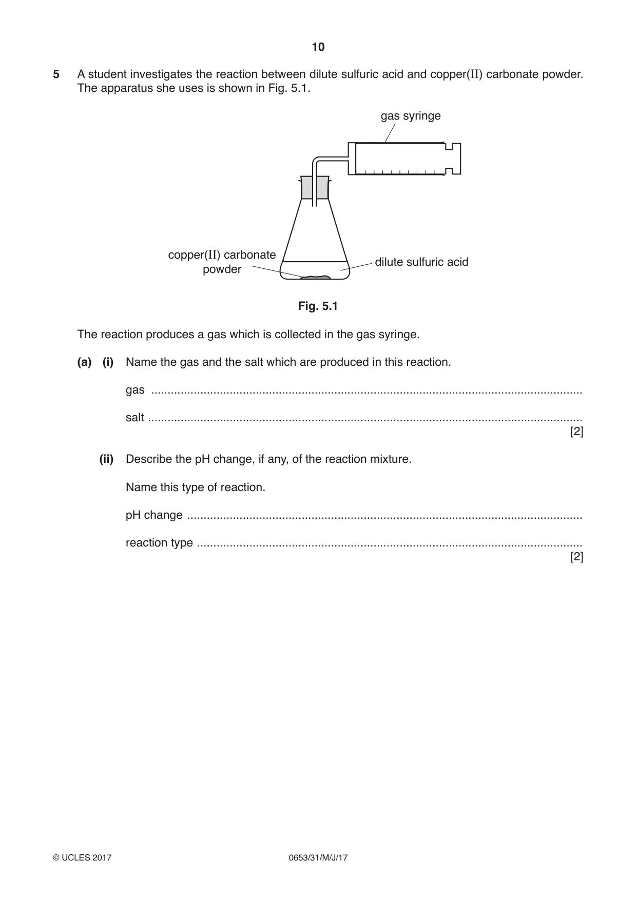 Cambridge IGCSE Science - Combined 0653 2017 May/June Paper 3 · Variant 1 question paper, page 10 of 20