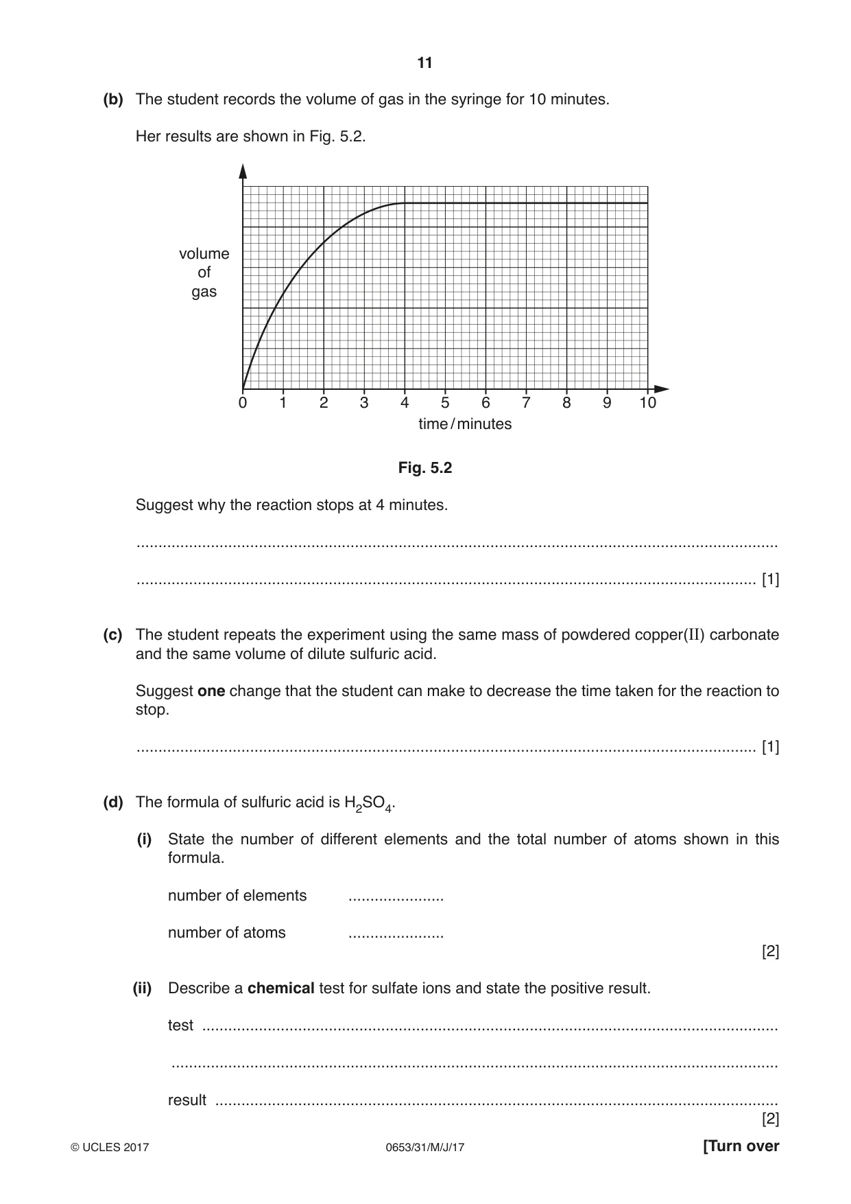 Cambridge IGCSE Science - Combined 0653 2017 May/June Paper 3 · Variant 1 question paper, page 11 of 20