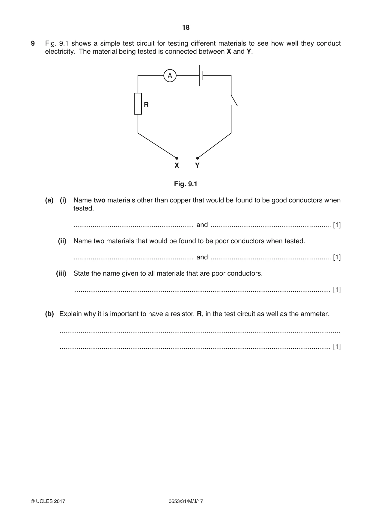 Cambridge IGCSE Science - Combined 0653 2017 May/June Paper 3 · Variant 1 question paper, page 18 of 20