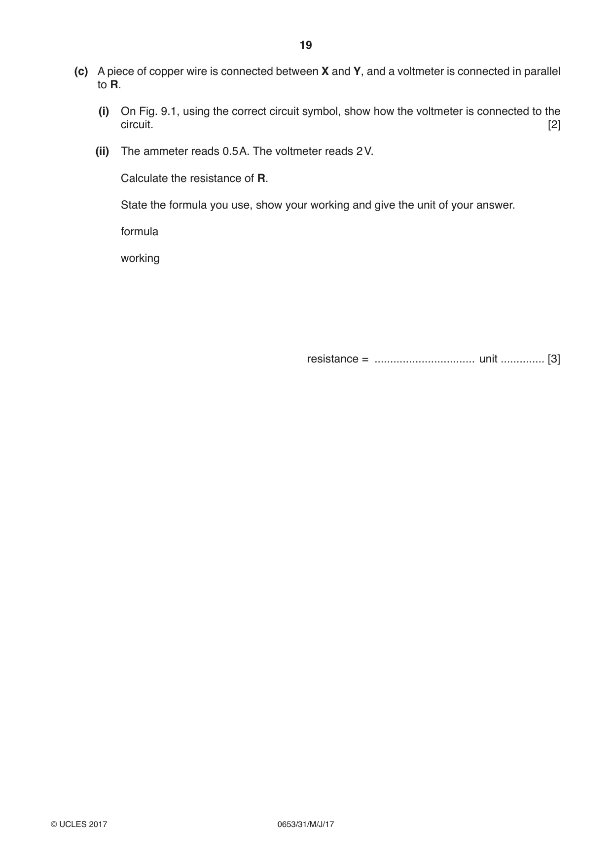 Cambridge IGCSE Science - Combined 0653 2017 May/June Paper 3 · Variant 1 question paper, page 19 of 20