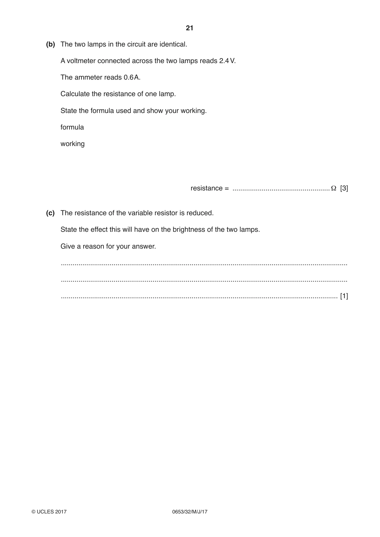 Cambridge IGCSE Science - Combined 0653 2017 May/June Paper 3 · Variant 2 question paper, page 21 of 24