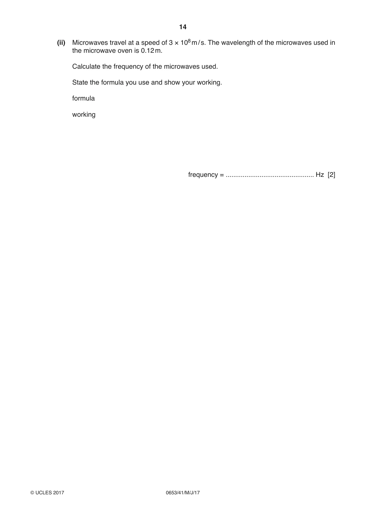Cambridge IGCSE Science - Combined 0653 2017 May/June Paper 4 · Variant 1 question paper, page 14 of 24