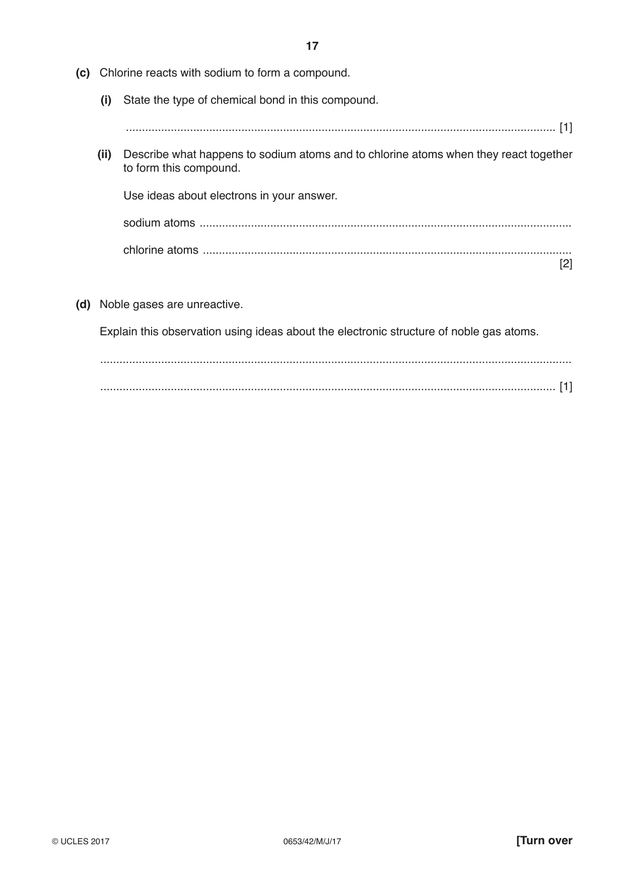 Cambridge IGCSE Science - Combined 0653 2017 May/June Paper 4 · Variant 2 question paper, page 17 of 20