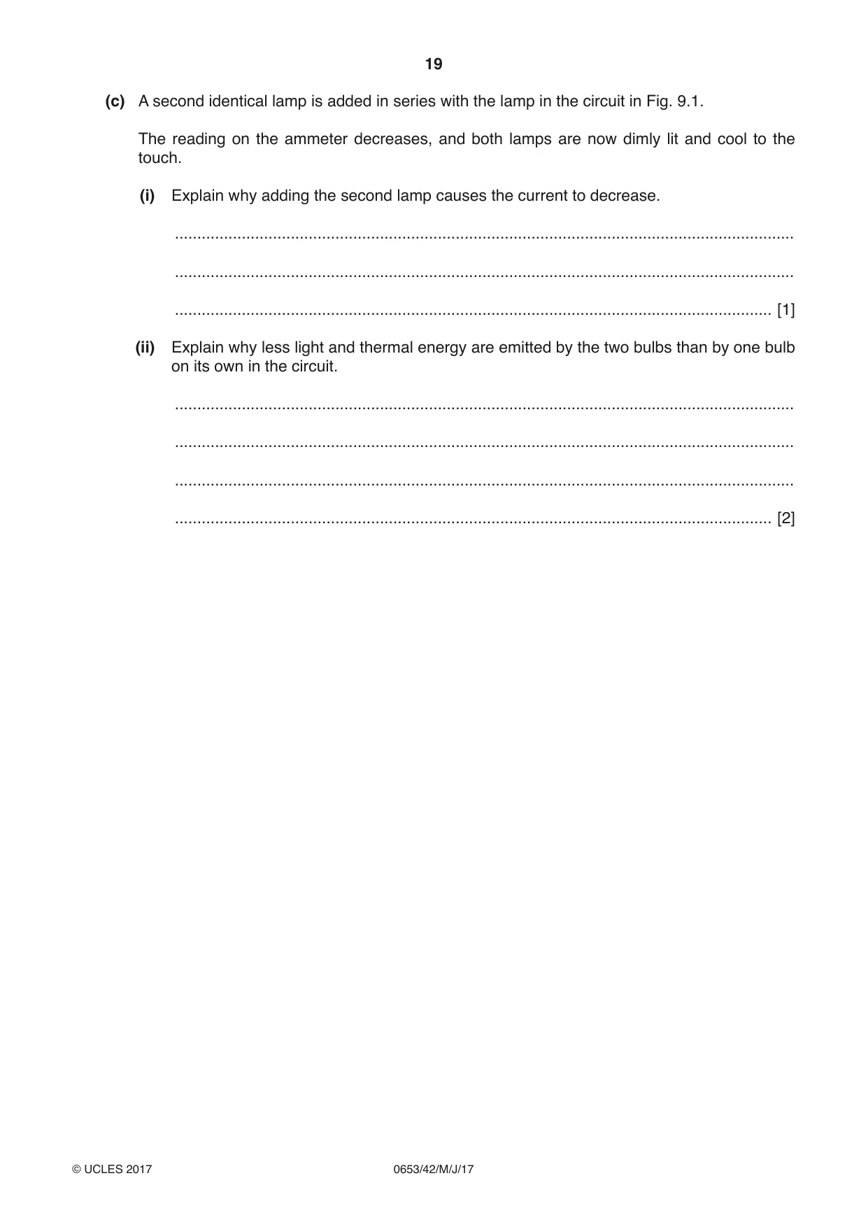 Cambridge IGCSE Science - Combined 0653 2017 May/June Paper 4 · Variant 2 question paper, page 19 of 20