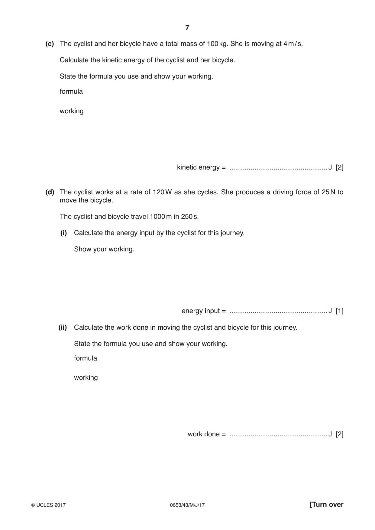Cambridge IGCSE Science - Combined 0653 2017 May/June Paper 4 · Variant 3 question paper, page 7 of 24