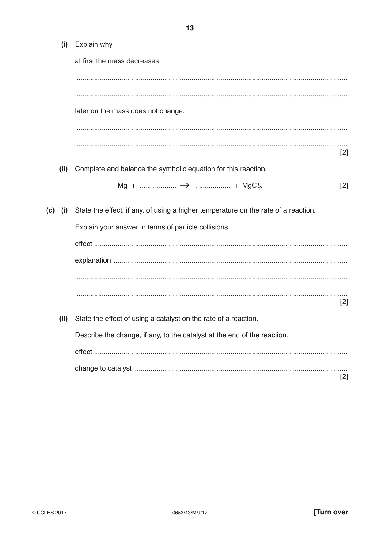Cambridge IGCSE Science - Combined 0653 2017 May/June Paper 4 · Variant 3 question paper, page 13 of 24
