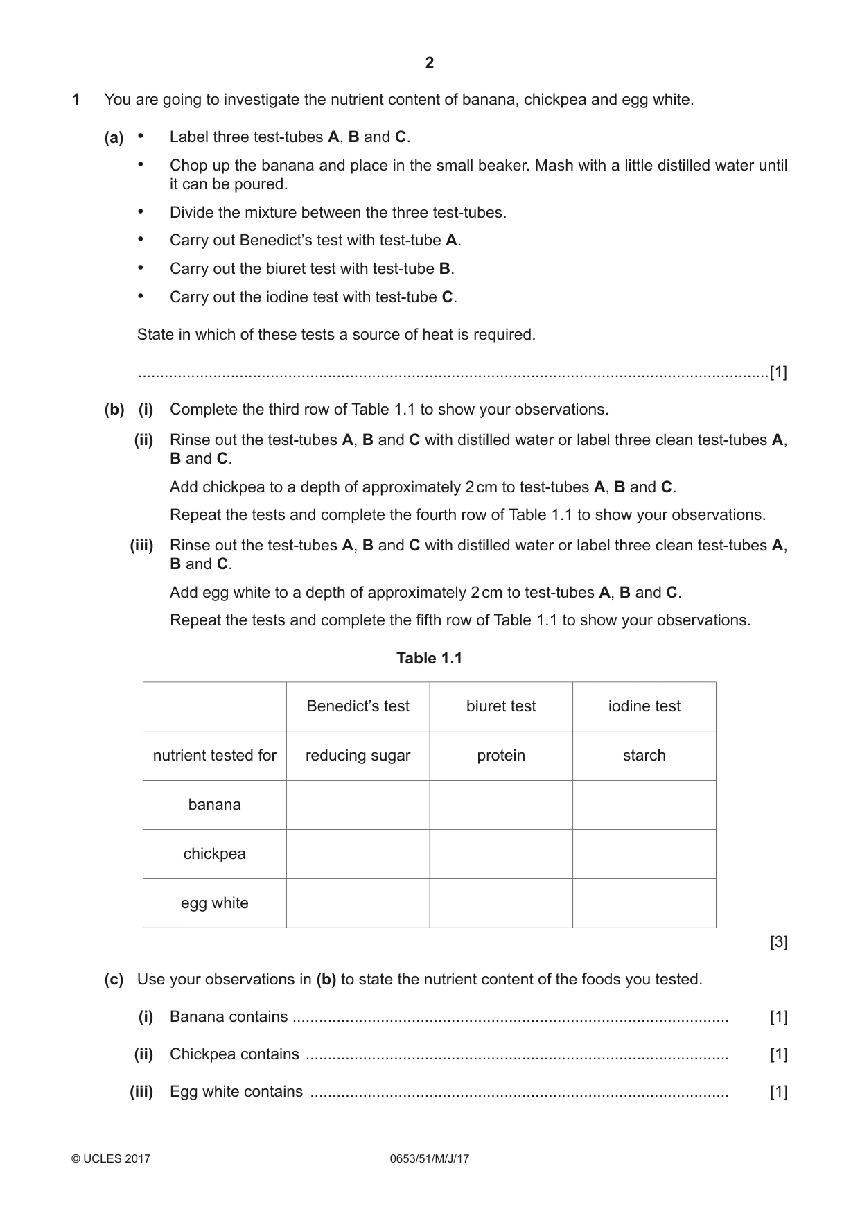 Cambridge IGCSE Science - Combined 0653 2017 May/June Paper 5 · Variant 1 question paper, page 2 of 8