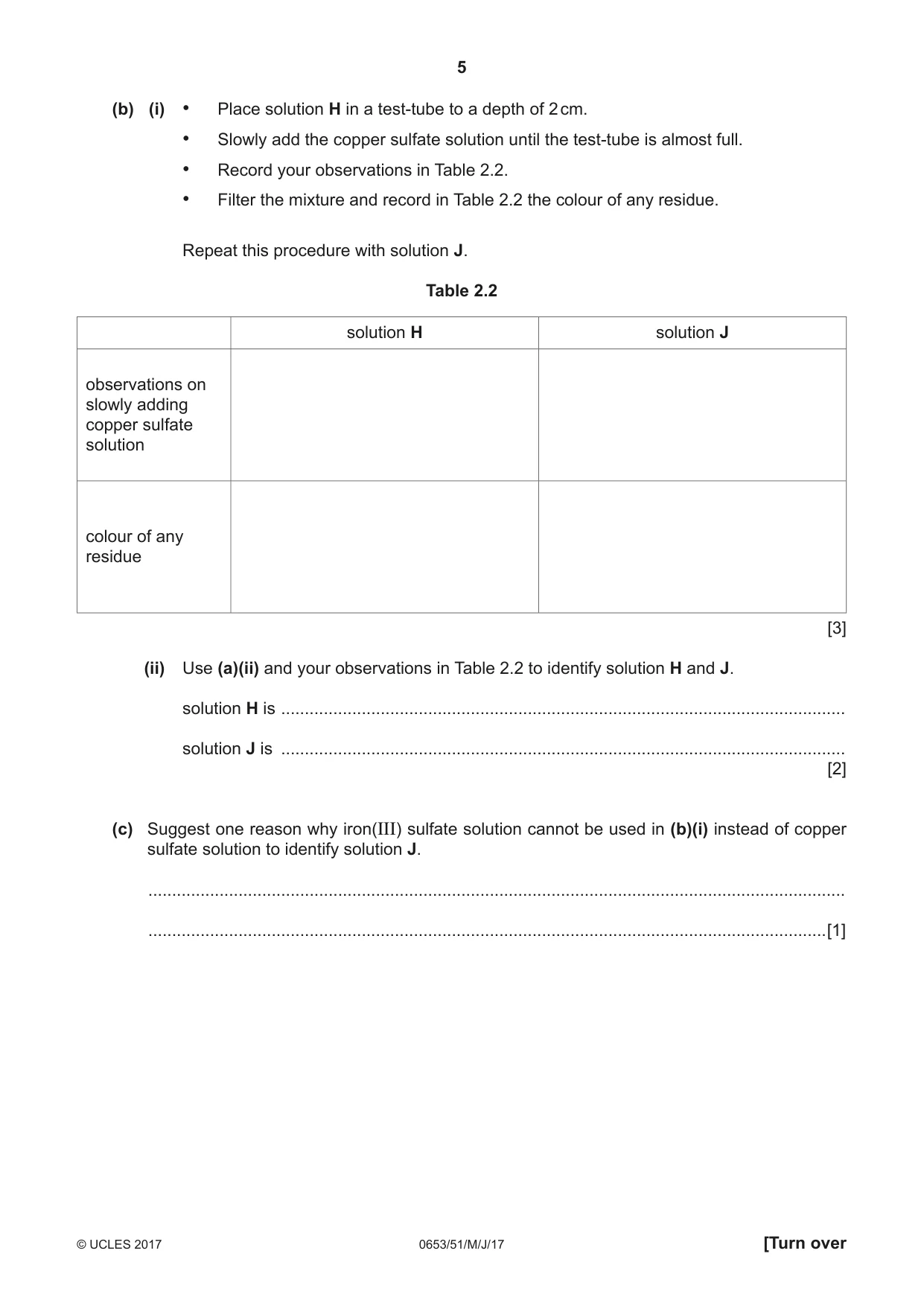 Cambridge IGCSE Science - Combined 0653 2017 May/June Paper 5 · Variant 1 question paper, page 5 of 8