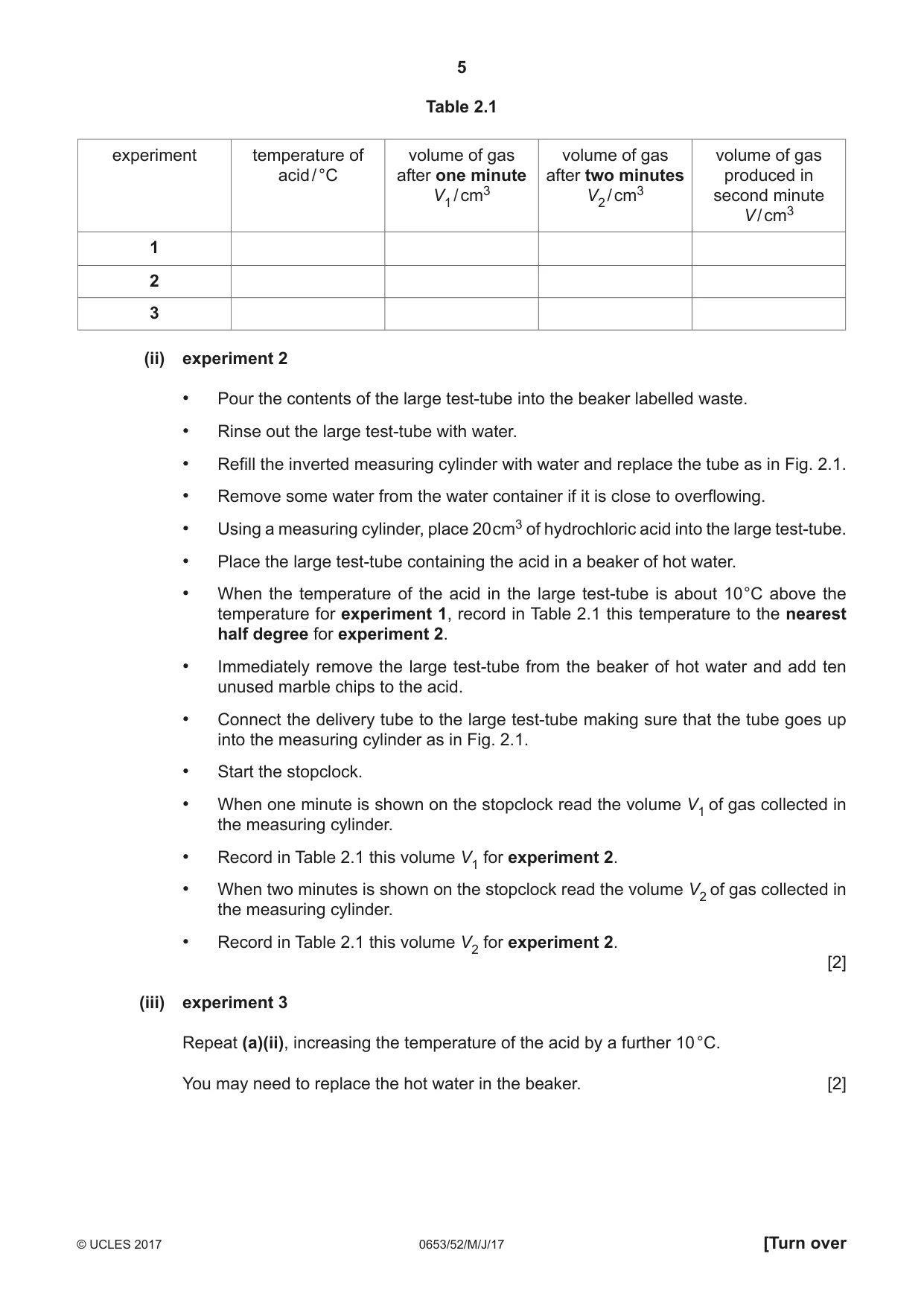 Cambridge IGCSE Science - Combined 0653 2017 May/June Paper 5 · Variant 2 question paper, page 5 of 12