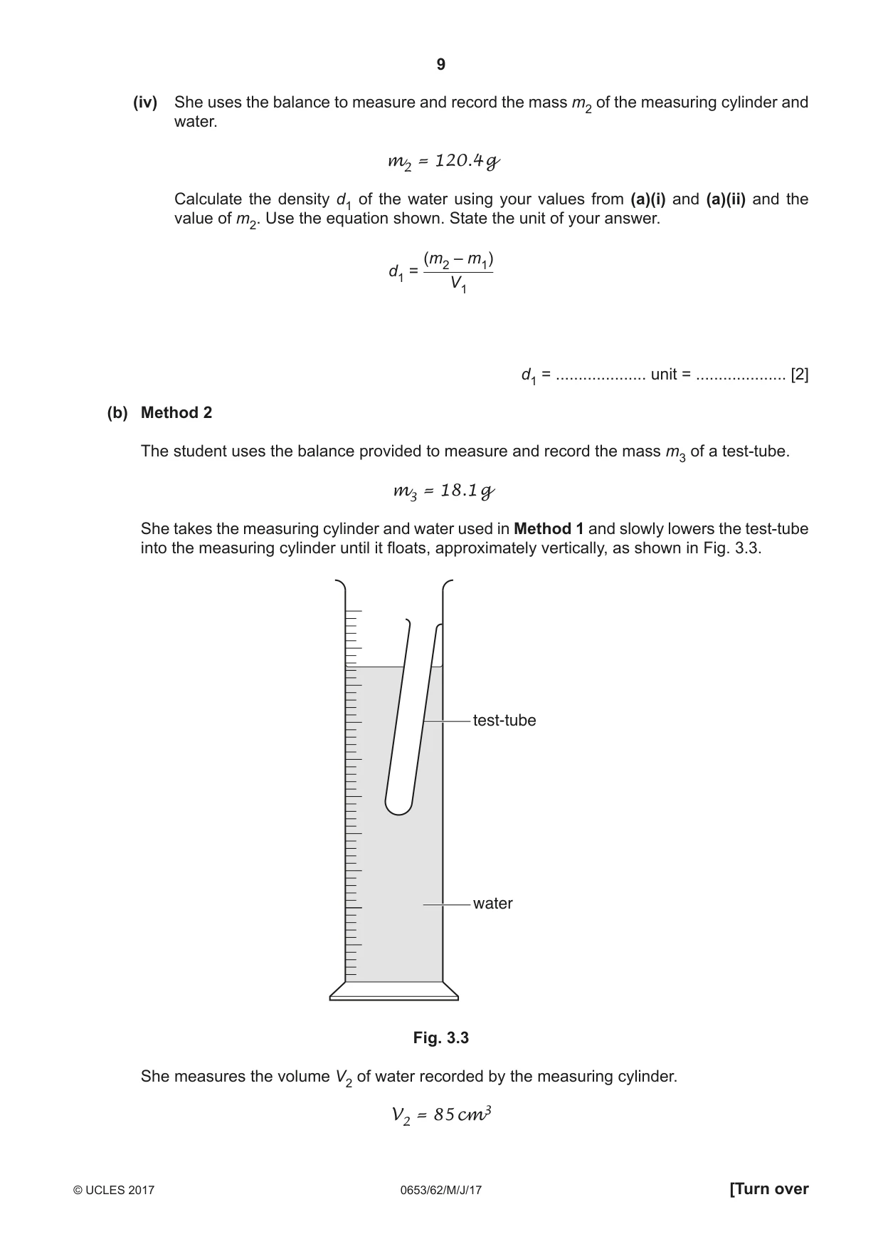 Cambridge IGCSE Science - Combined 0653 2017 May/June Paper 6 · Variant 2 question paper, page 9 of 20