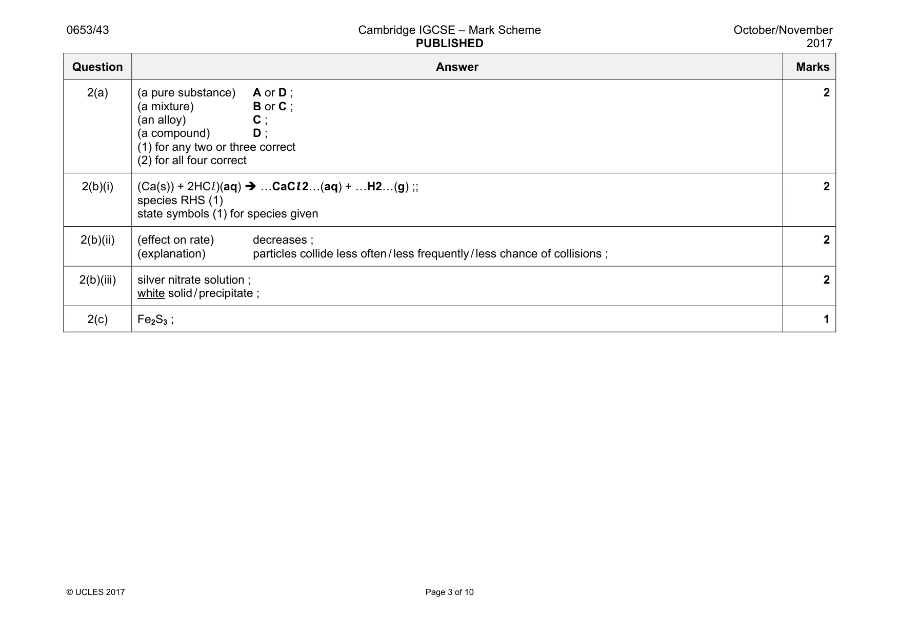 Mark scheme, page 3 of 10