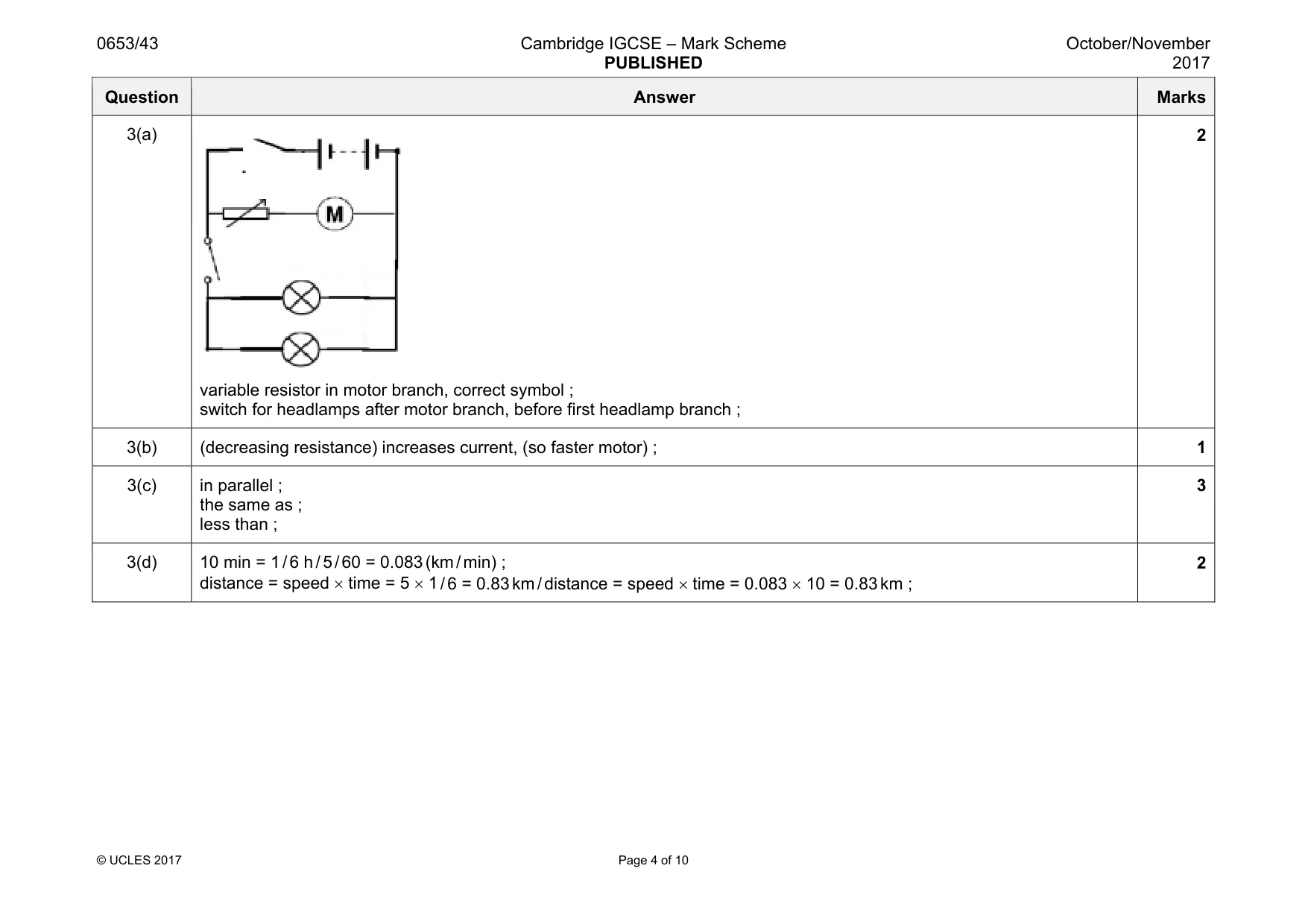 Mark scheme, page 4 of 10