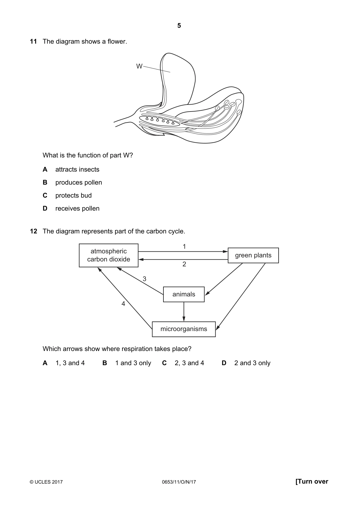 Cambridge IGCSE Science - Combined 0653 2017 Oct/Nov Paper 1 · Variant 1 question paper, page 5 of 16