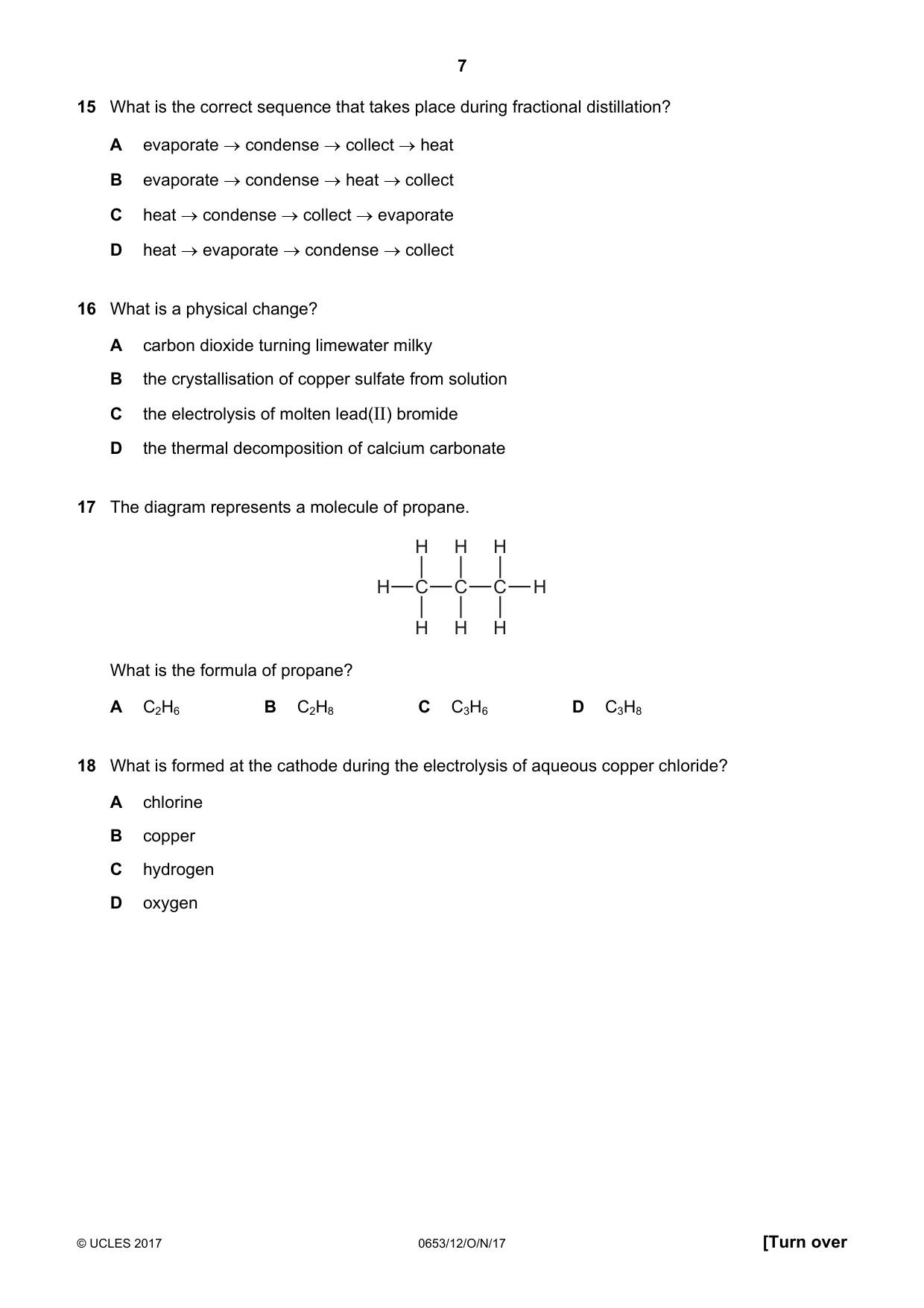 Cambridge IGCSE Science - Combined 0653 2017 Oct/Nov Paper 1 · Variant 2 question paper, page 7 of 16