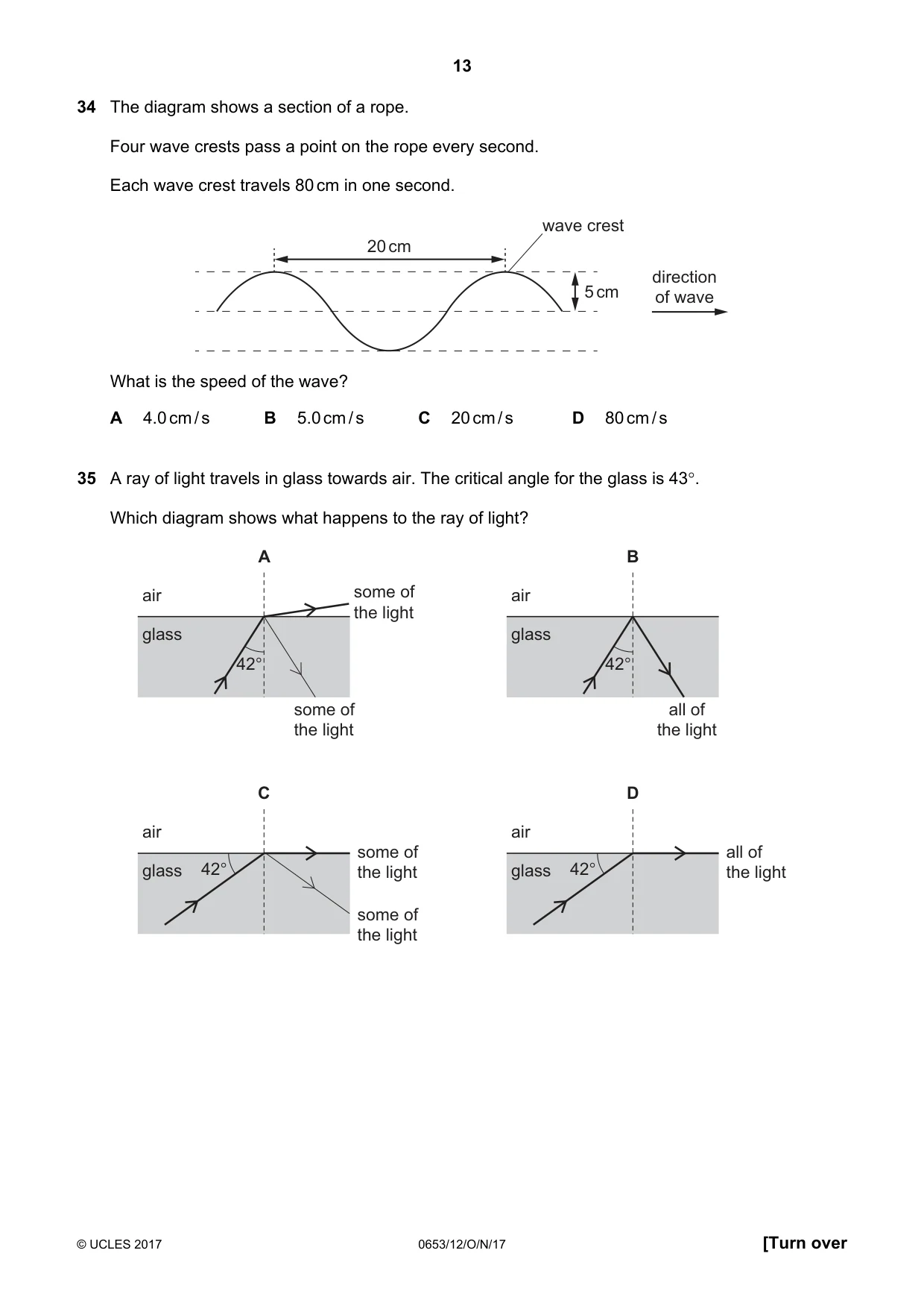 Cambridge IGCSE Science - Combined 0653 2017 Oct/Nov Paper 1 · Variant 2 question paper, page 13 of 16