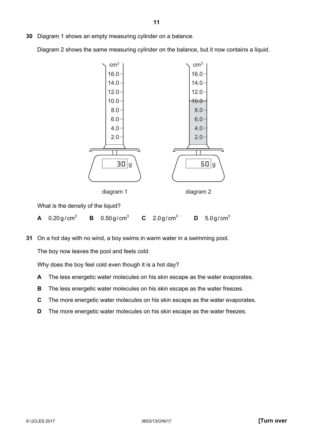 Cambridge IGCSE Science - Combined 0653 2017 Oct/Nov Paper 1 · Variant 3 question paper, page 11 of 16