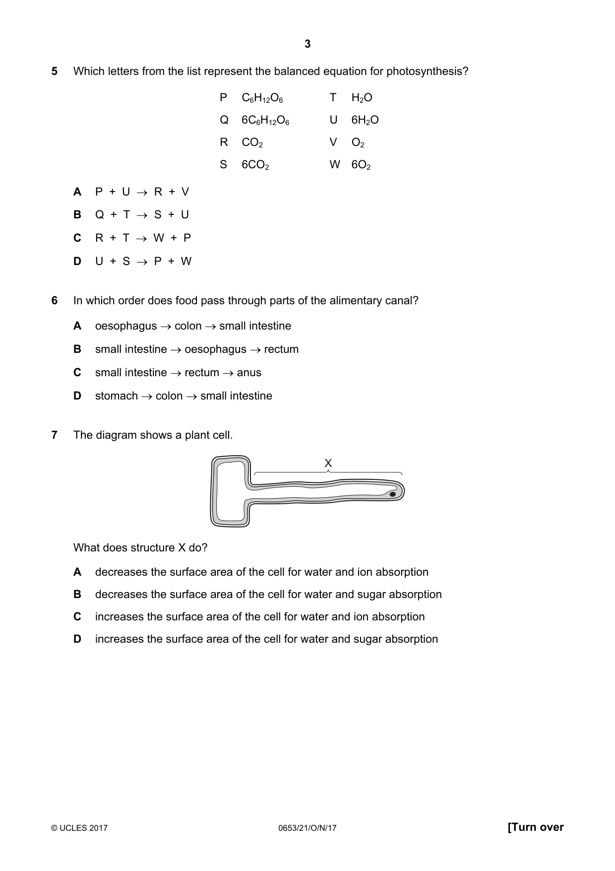 Cambridge IGCSE Science - Combined 0653 2017 Oct/Nov Paper 2 · Variant 1 question paper, page 3 of 16