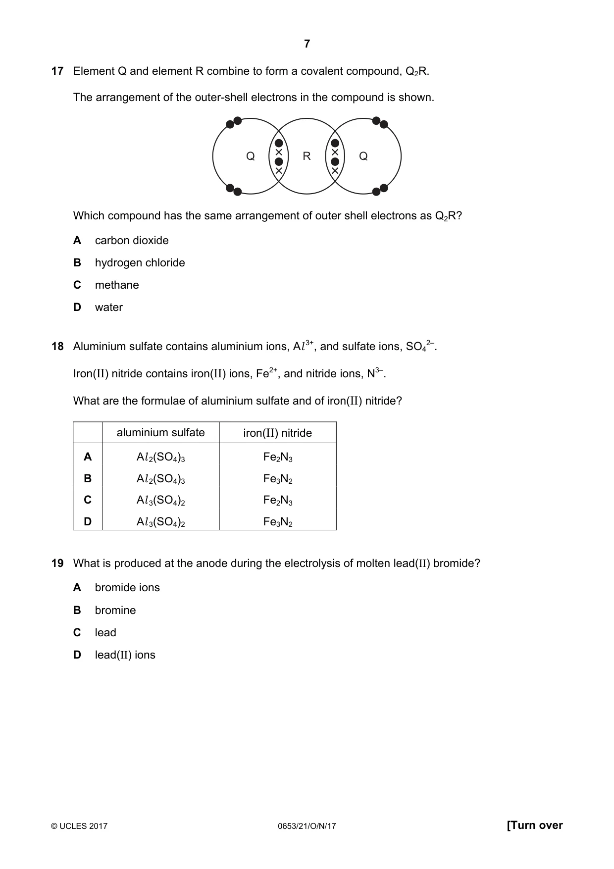 Cambridge IGCSE Science - Combined 0653 2017 Oct/Nov Paper 2 · Variant 1 question paper, page 7 of 16