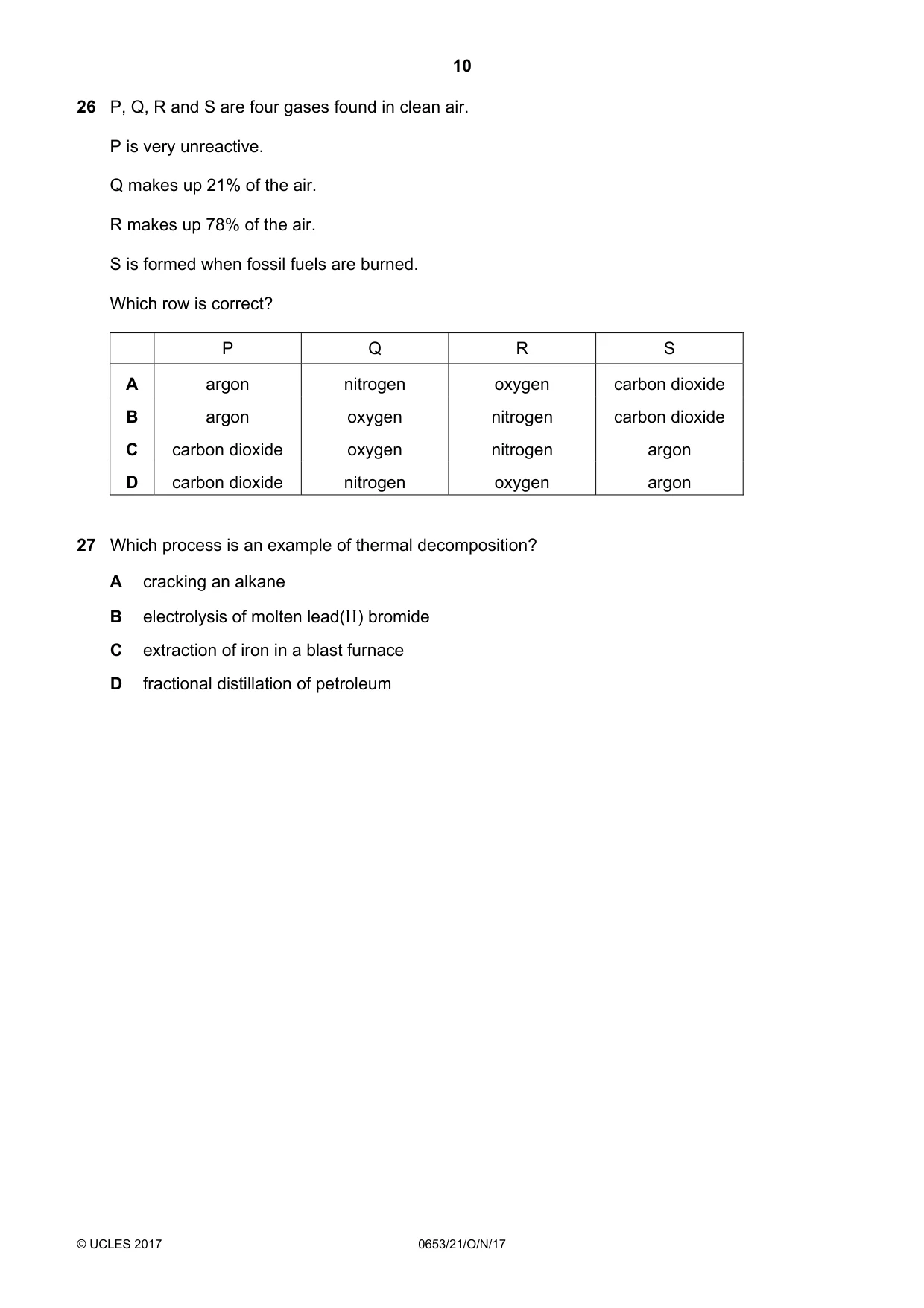 Cambridge IGCSE Science - Combined 0653 2017 Oct/Nov Paper 2 · Variant 1 question paper, page 10 of 16