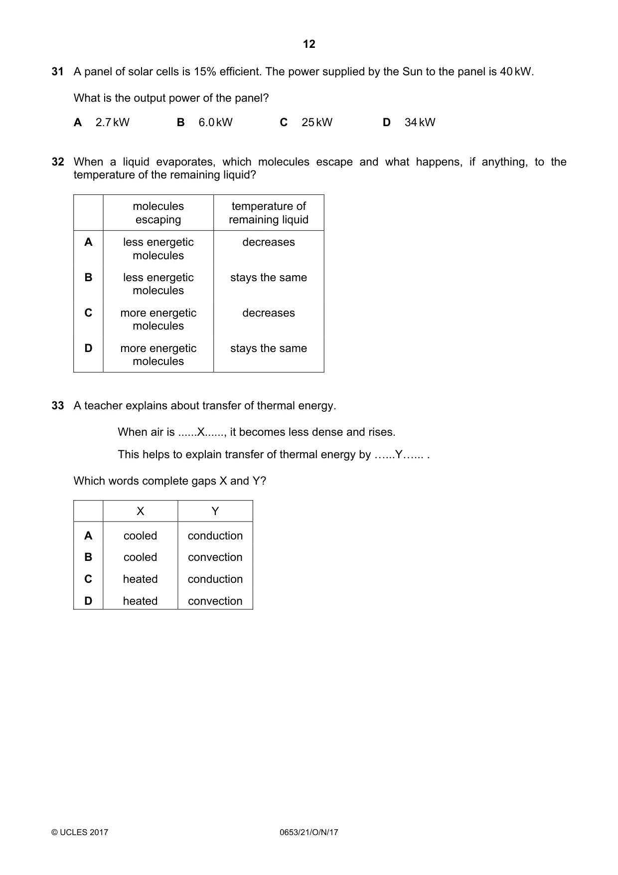 Cambridge IGCSE Science - Combined 0653 2017 Oct/Nov Paper 2 · Variant 1 question paper, page 12 of 16