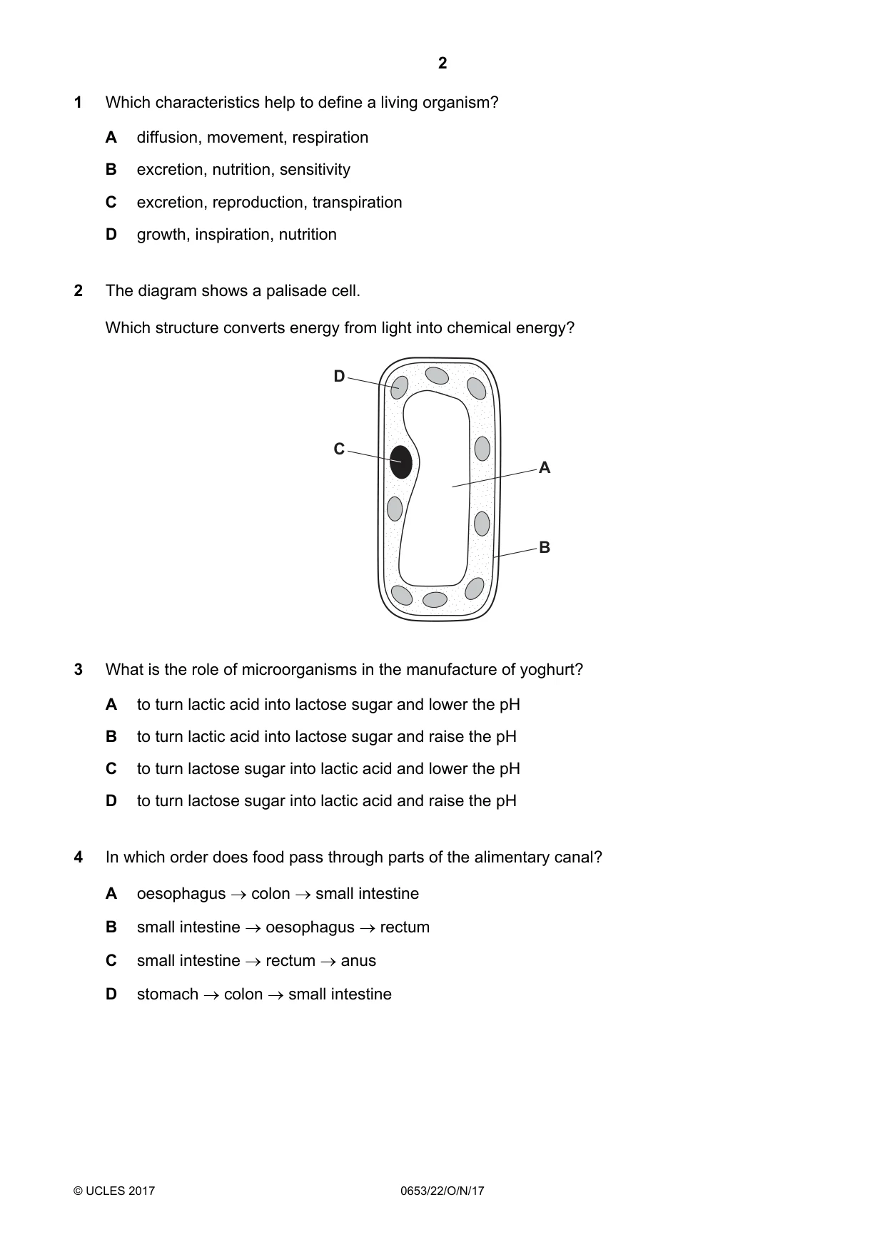 Cambridge IGCSE Science - Combined 0653 2017 Oct/Nov Paper 2 · Variant 2 question paper, page 2 of 20