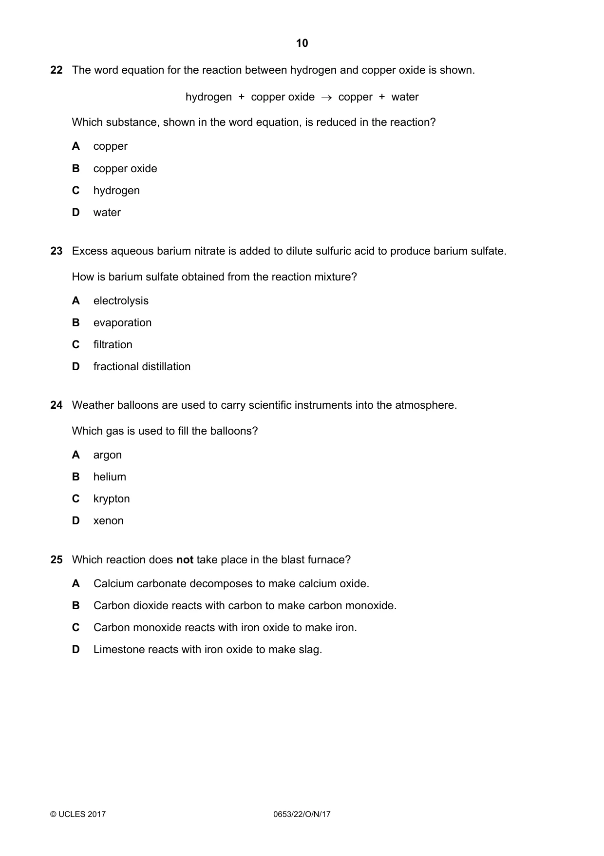 Cambridge IGCSE Science - Combined 0653 2017 Oct/Nov Paper 2 · Variant 2 question paper, page 10 of 20