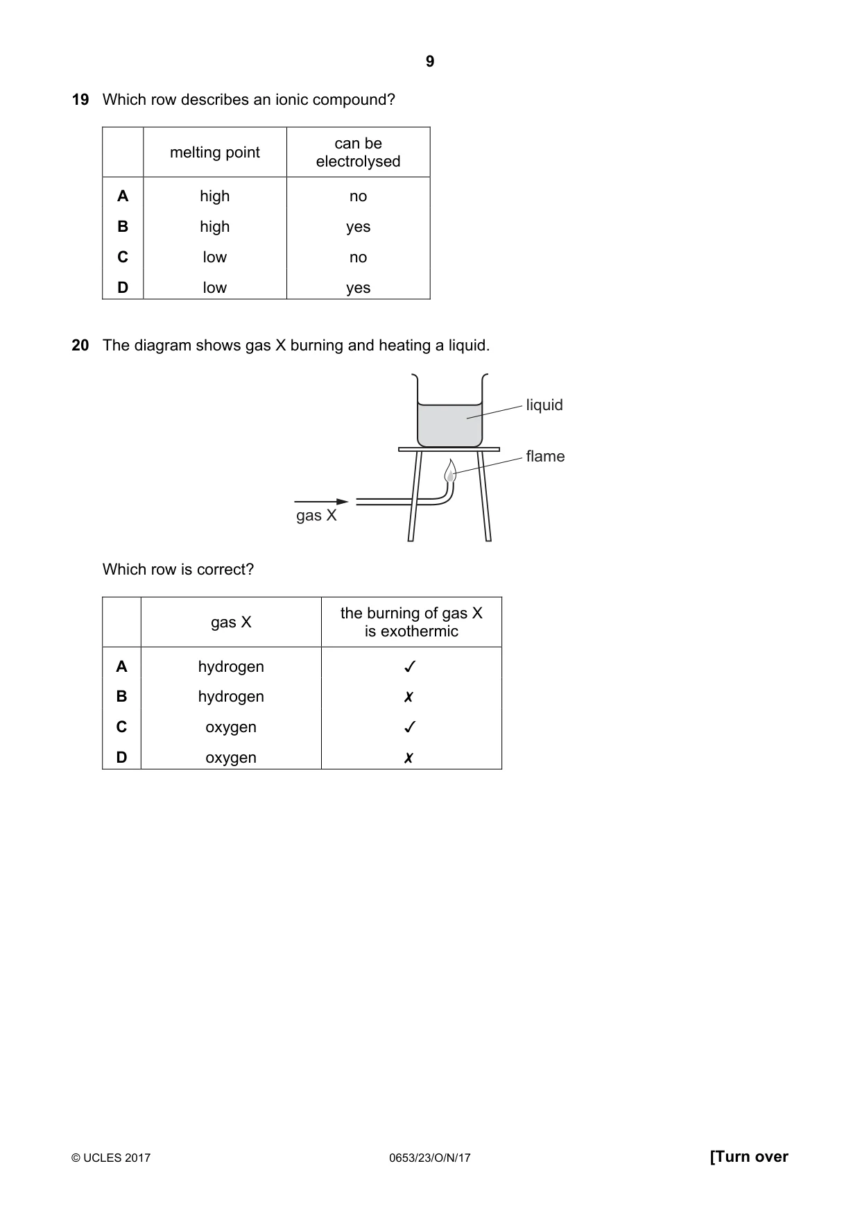 Cambridge IGCSE Science - Combined 0653 2017 Oct/Nov Paper 2 · Variant 3 question paper, page 9 of 20