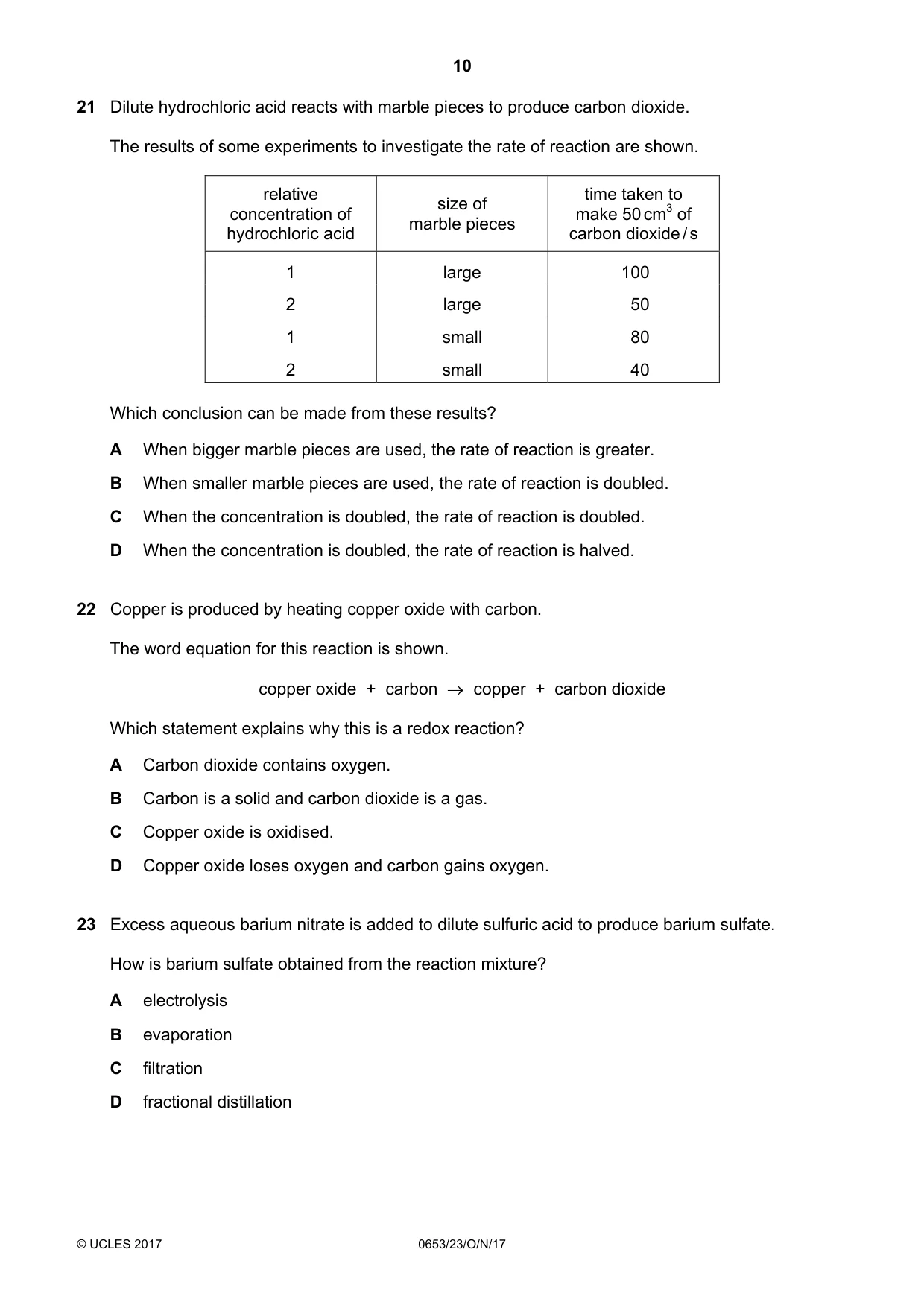 Cambridge IGCSE Science - Combined 0653 2017 Oct/Nov Paper 2 · Variant 3 question paper, page 10 of 20