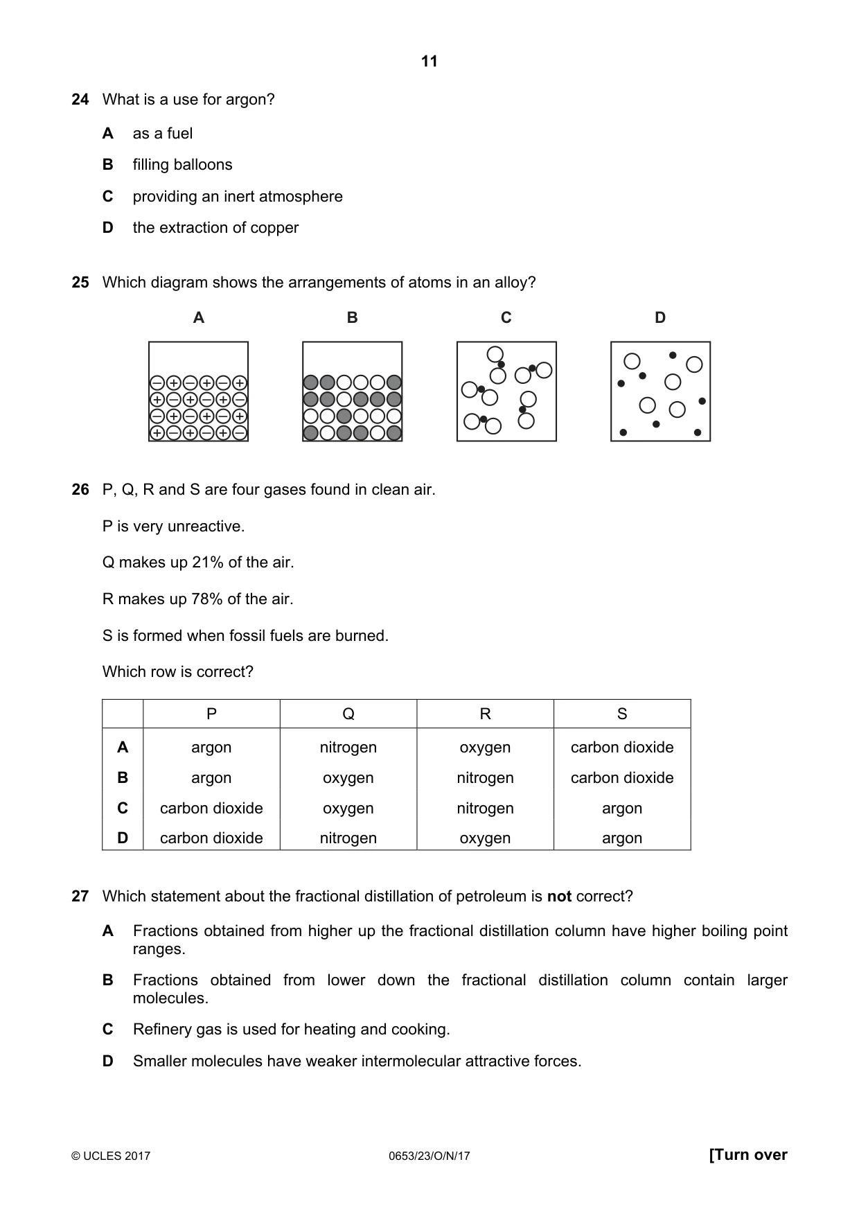 Cambridge IGCSE Science - Combined 0653 2017 Oct/Nov Paper 2 · Variant 3 question paper, page 11 of 20
