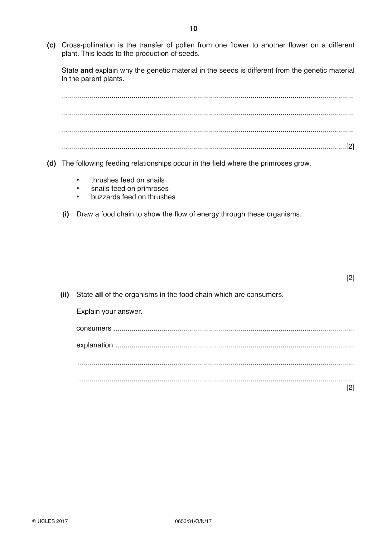 Cambridge IGCSE Science - Combined 0653 2017 Oct/Nov Paper 3 · Variant 1 question paper, page 10 of 24