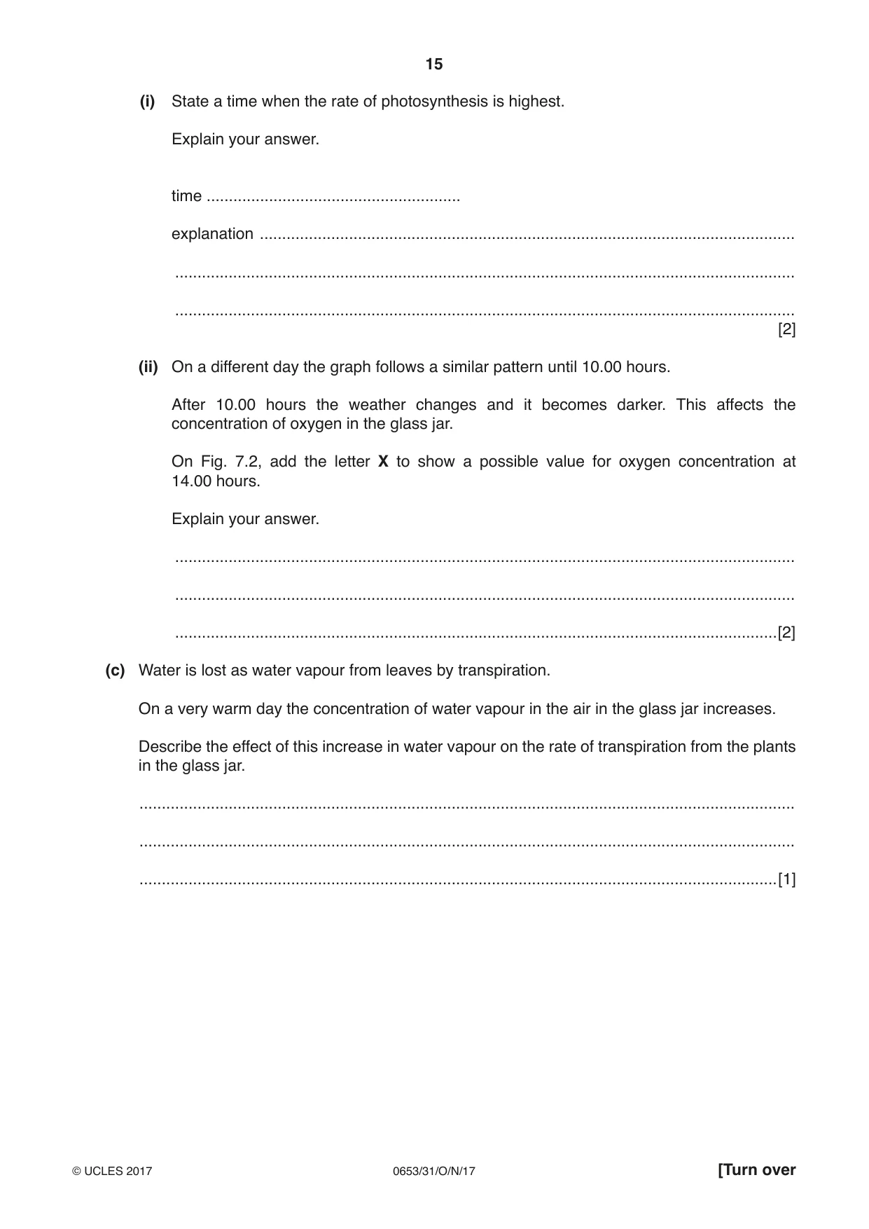 Cambridge IGCSE Science - Combined 0653 2017 Oct/Nov Paper 3 · Variant 1 question paper, page 15 of 24