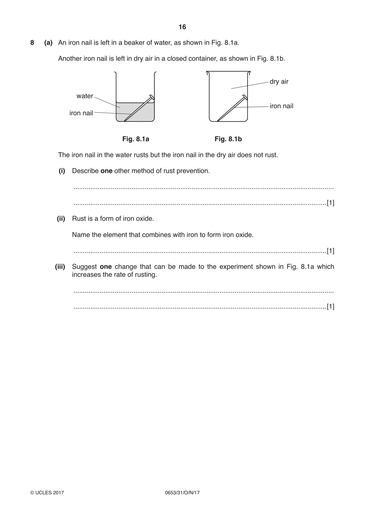 Cambridge IGCSE Science - Combined 0653 2017 Oct/Nov Paper 3 · Variant 1 question paper, page 16 of 24