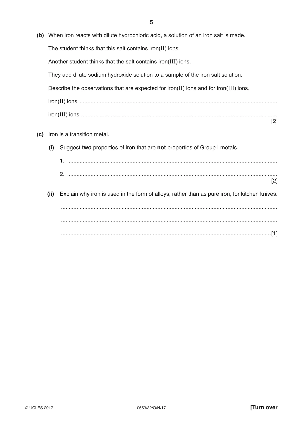 Cambridge IGCSE Science - Combined 0653 2017 Oct/Nov Paper 3 · Variant 2 question paper, page 5 of 20