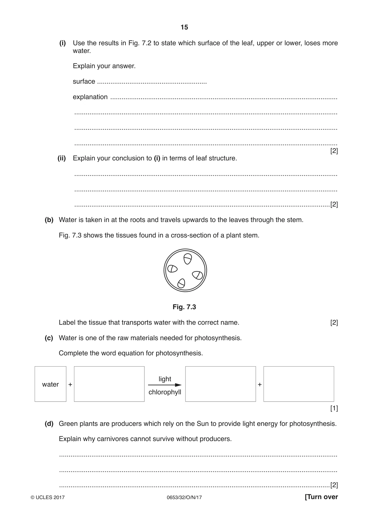 Cambridge IGCSE Science - Combined 0653 2017 Oct/Nov Paper 3 · Variant 2 question paper, page 15 of 20