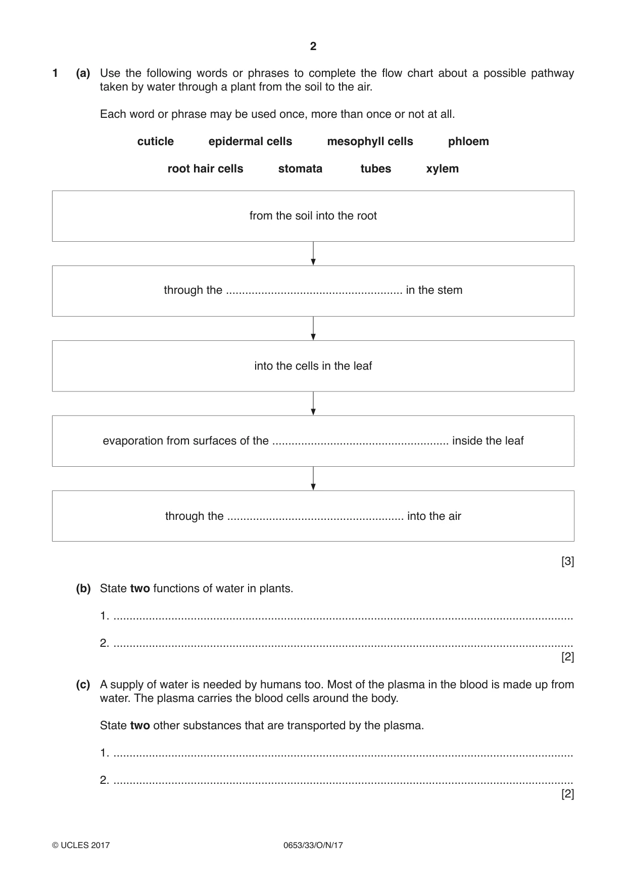Cambridge IGCSE Science - Combined 0653 2017 Oct/Nov Paper 3 · Variant 3 question paper, page 2 of 24