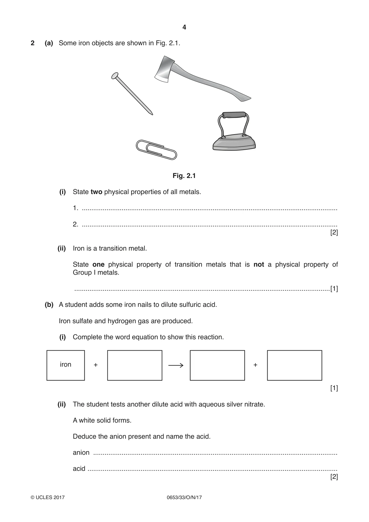 Cambridge IGCSE Science - Combined 0653 2017 Oct/Nov Paper 3 · Variant 3 question paper, page 4 of 24